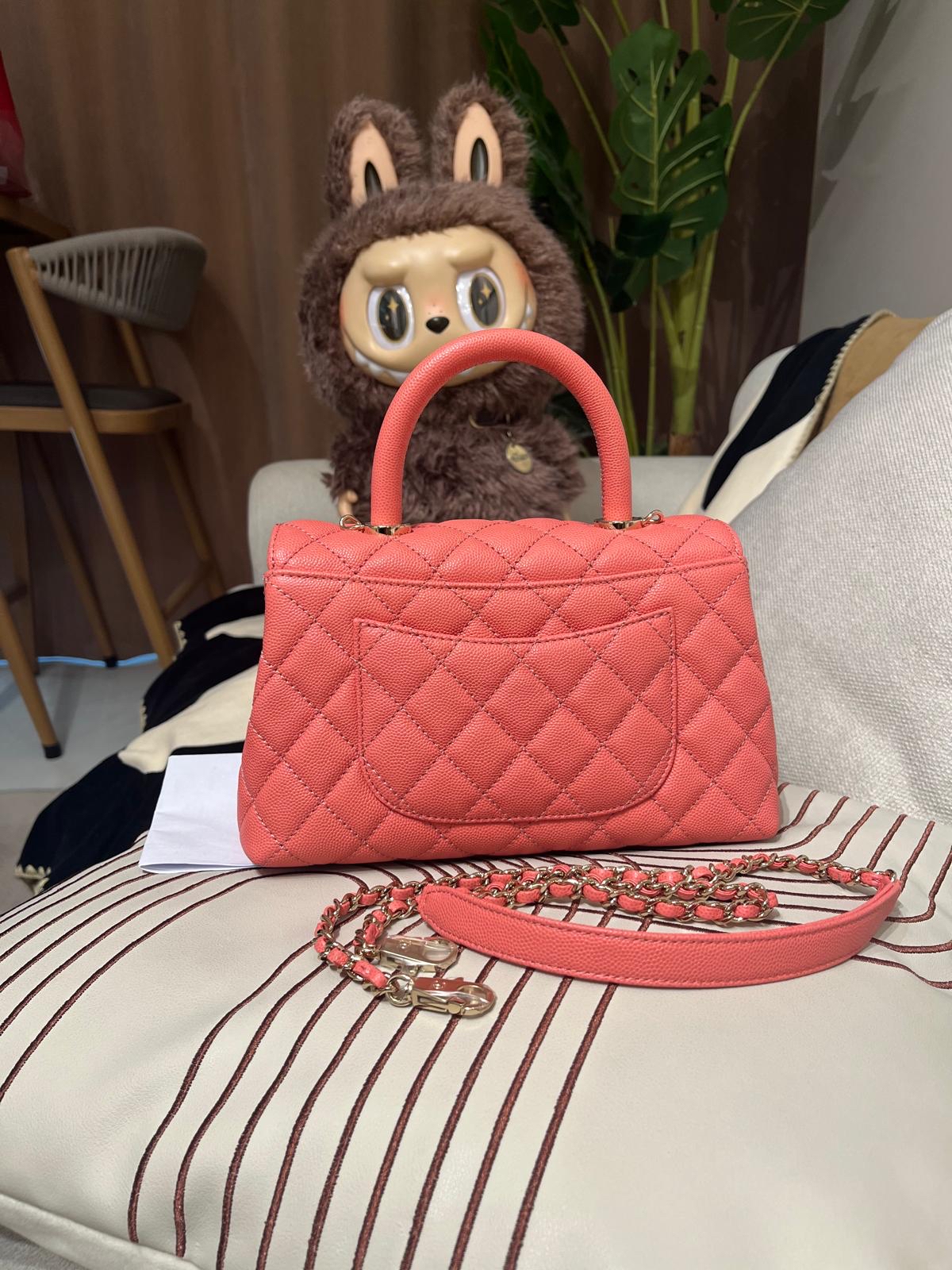 全新Chanel coco handle small 荔枝牛皮晶片 100%Authentic ,全新貨品 ✅收據副本✅晶片✅塵袋✅Box