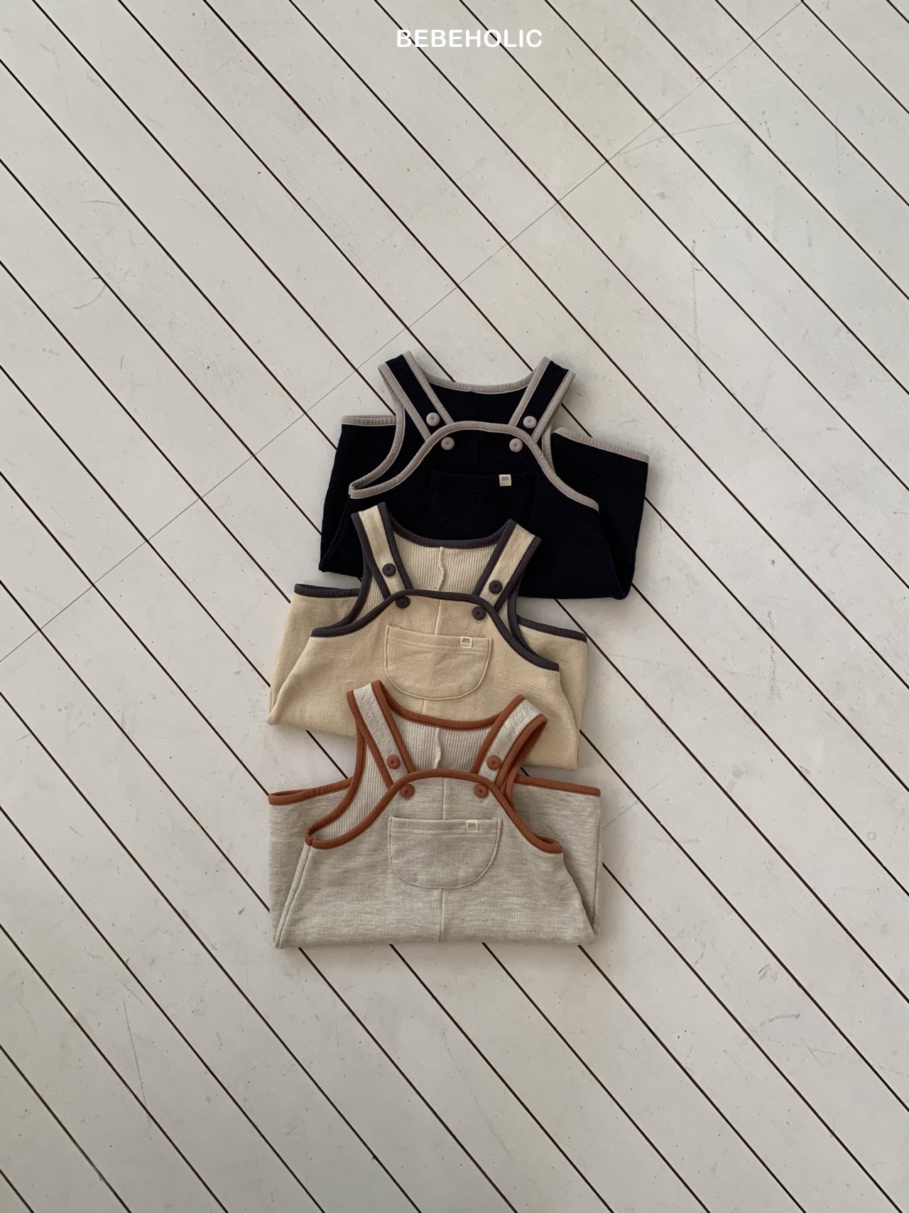 🌸預訂 韓國直送🌸🇰🇷BEBEHOLIC三色撞色吊帶工人褲