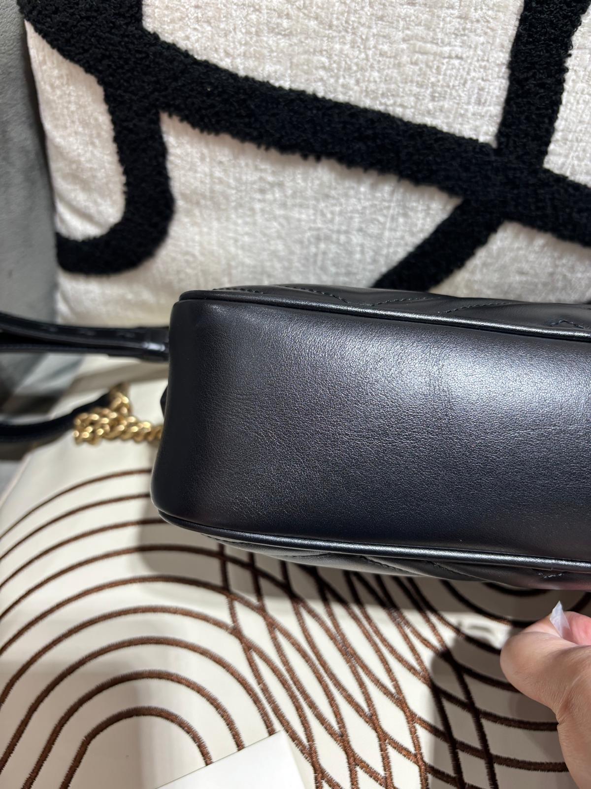 Gucci gg marmont camera bag 26cm 黑色牛皮金扣 100%Authentic, 98%new ✅Dust bag