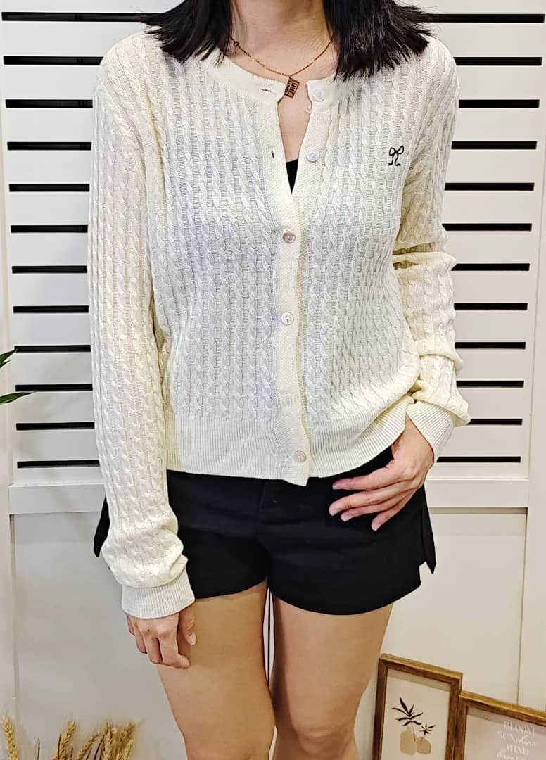 S1949 Cable Knitted Cardigan