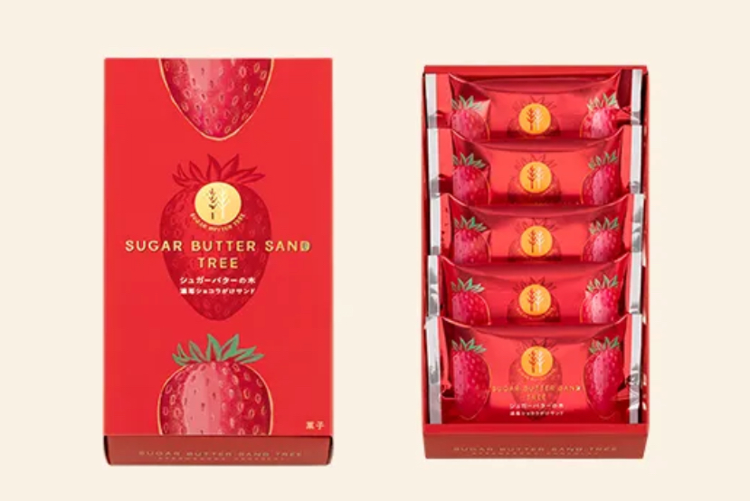 日本直送預訂 草莓季節準備開鑼 Sugar Butter Tree｜草莓朱古力奶油夾心餅