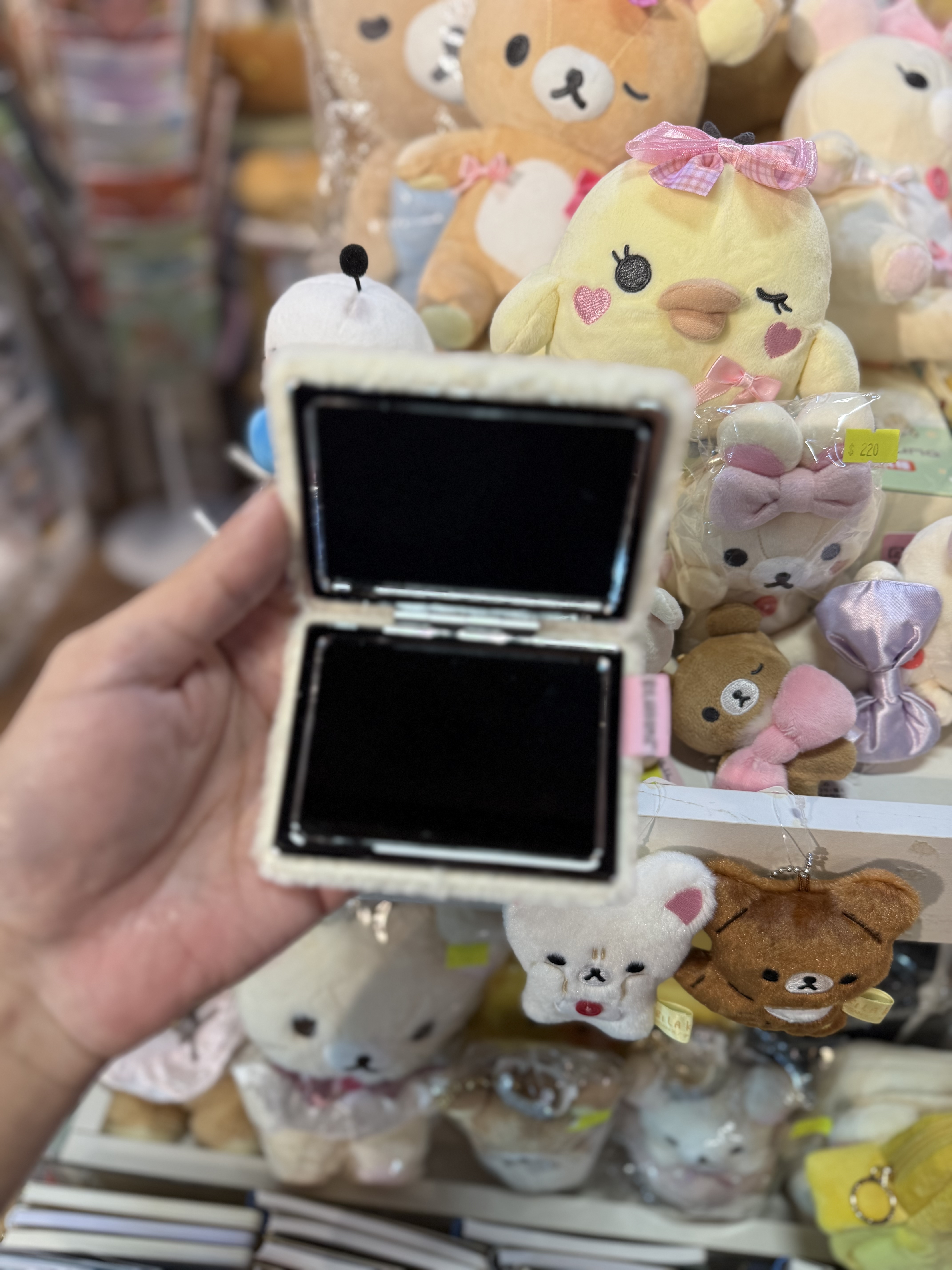 《現貨》全新Rilakkuma 毛毛方型小摺鏡