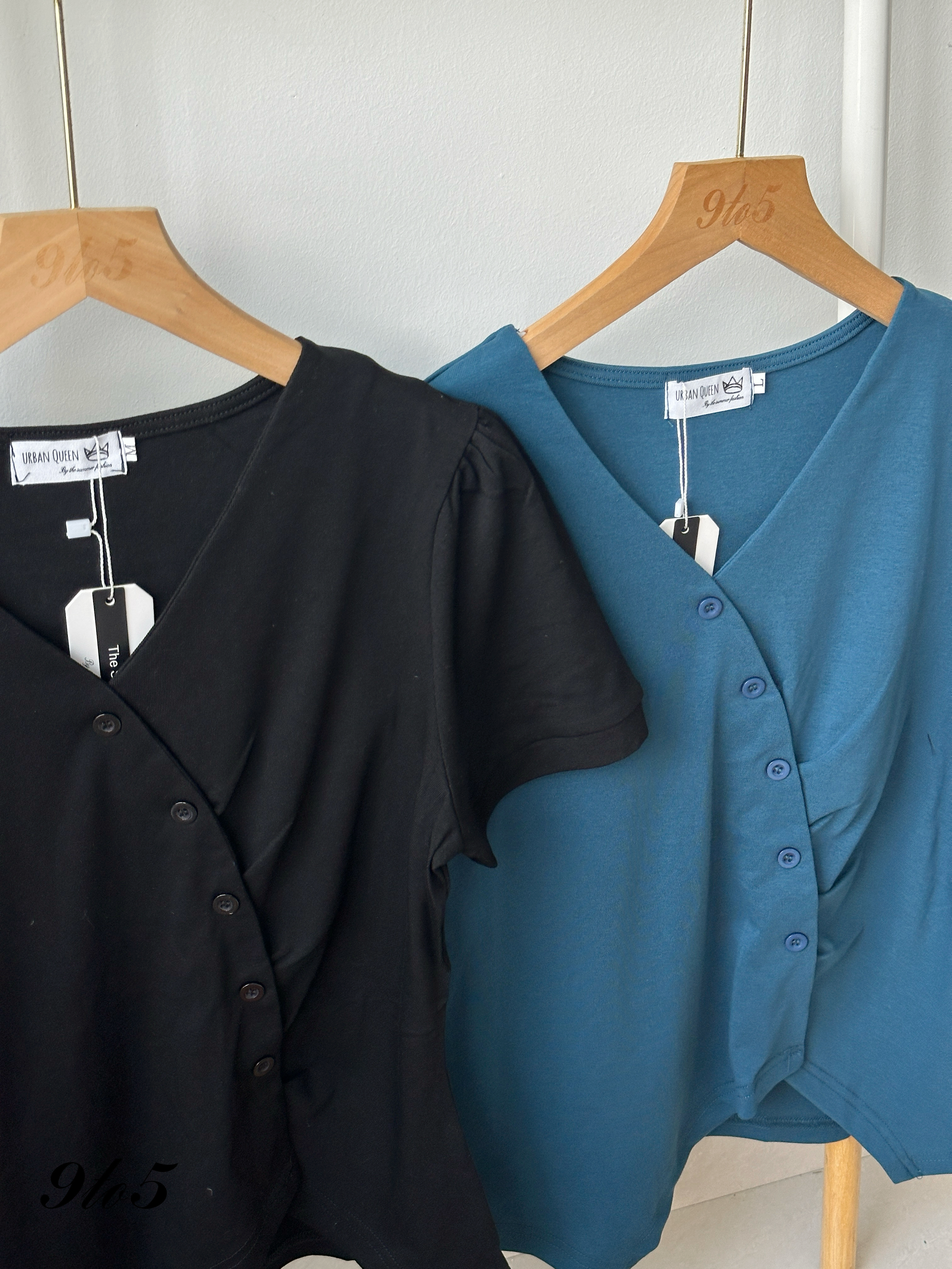 T4205 V Neck Irregular Top - 4 Colors 