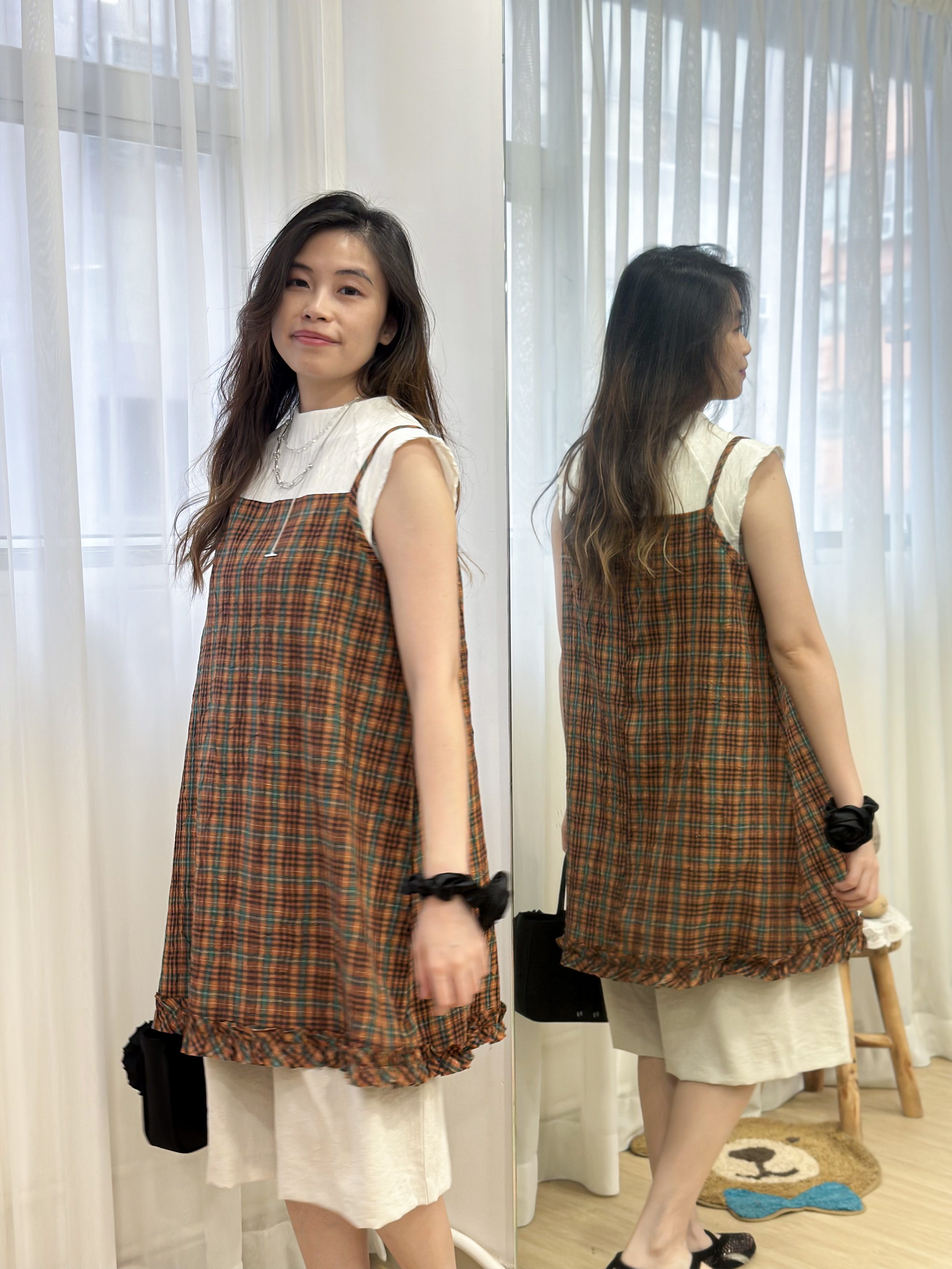 假日高級感～亞麻百慕達6分褲 MH0005 - 杏色 BEIGE
