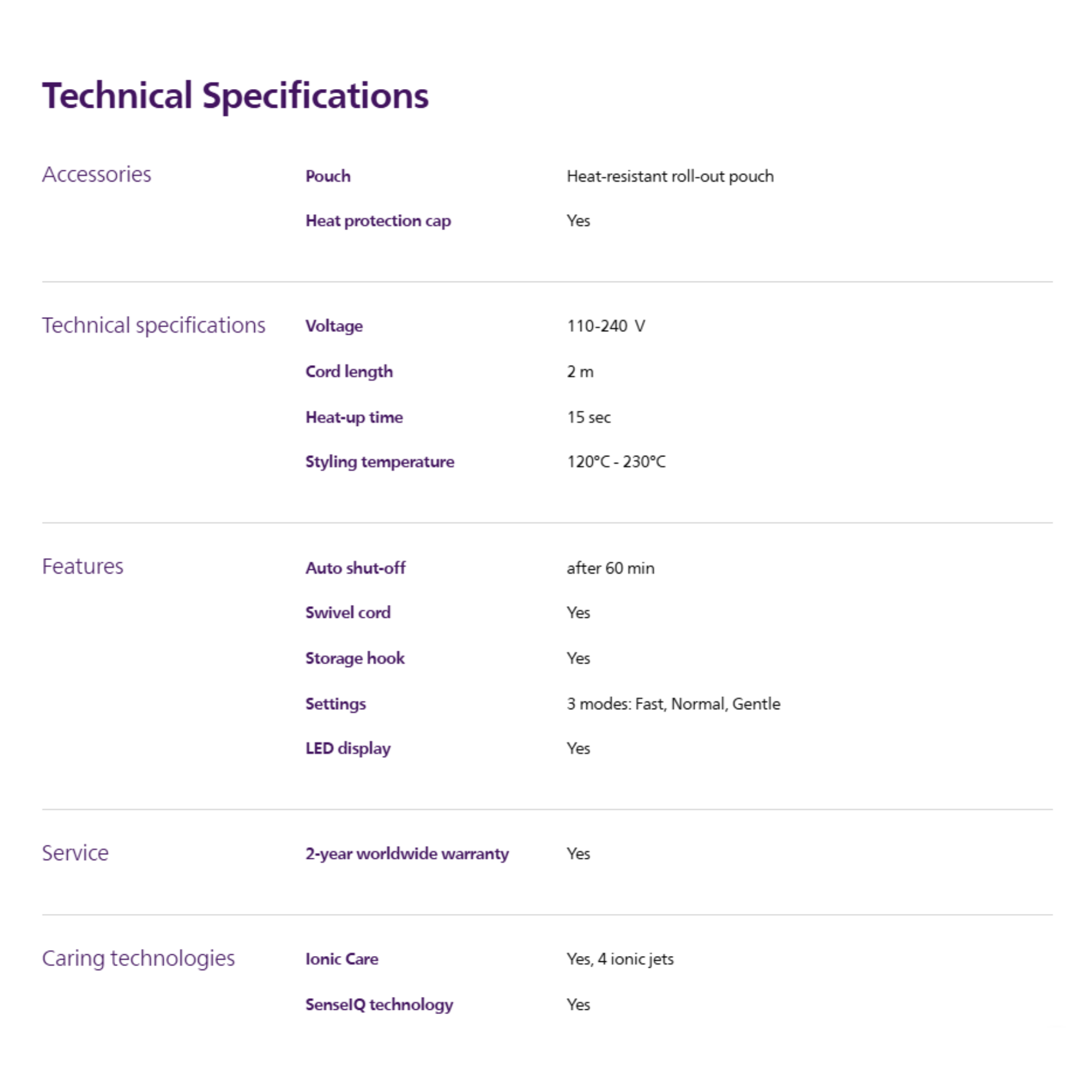 Philips Prestige SenseIQ Hair Straightener (BHS830/03)