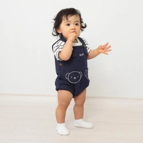 Miffy Boris 嬰兒牛仔吊帶褲 藍色白色 