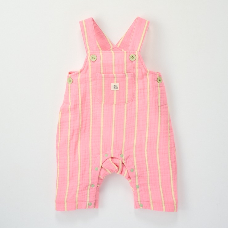 🇯🇵限量預訂 日本直送🇯🇵This and That四色條紋純棉紗吊帶連身褲