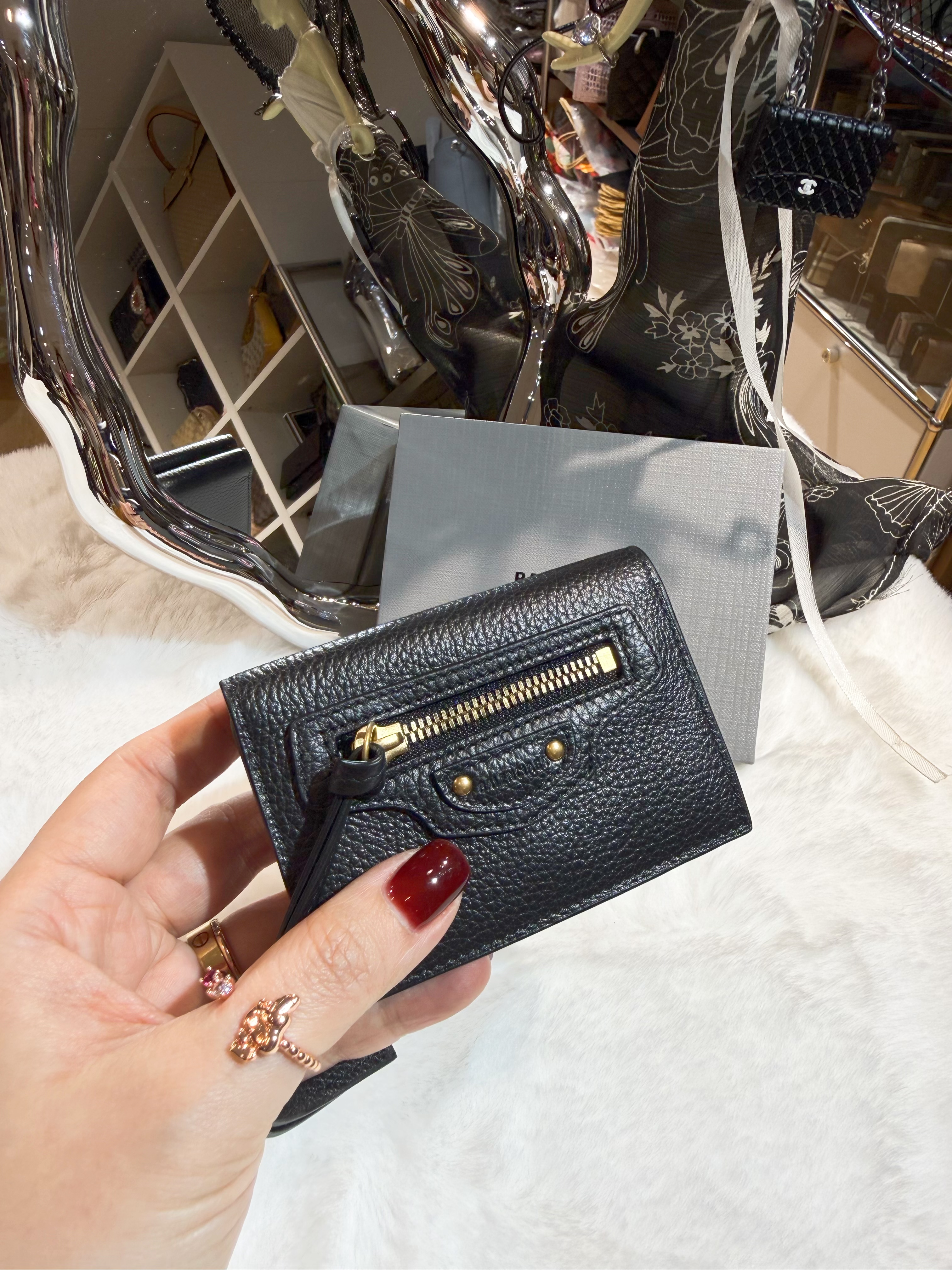 Balenciaga mini wallet city/blk/g