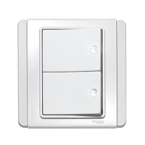 施耐德 NEO 凝白 2位單控 帶指示燈 開關掣