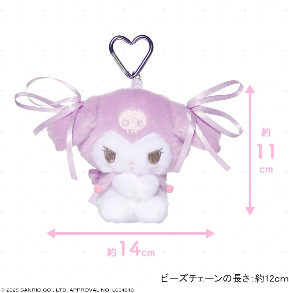 預訂 | 日本 Kuromi 愛心扣淡色蝴蝶結公仔 粧美堂限定