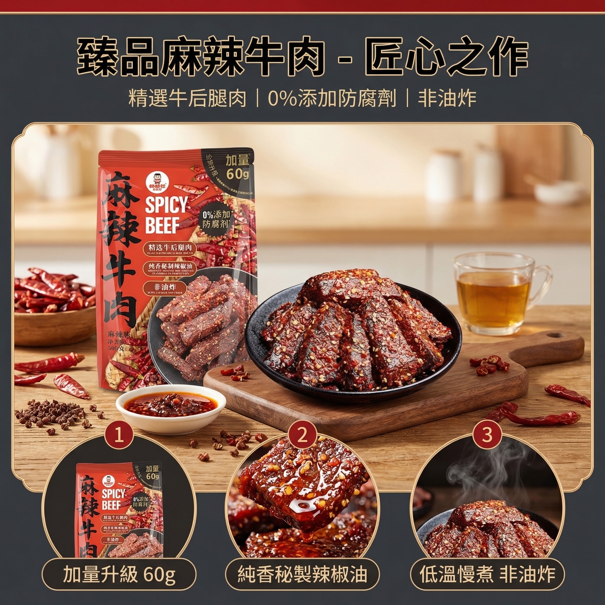 Member's Mark - 山姆會員商店 - 棒釋娃 麻辣牛肉 牛肉乾 (麻辣味) 560g 平行進口 (00157)