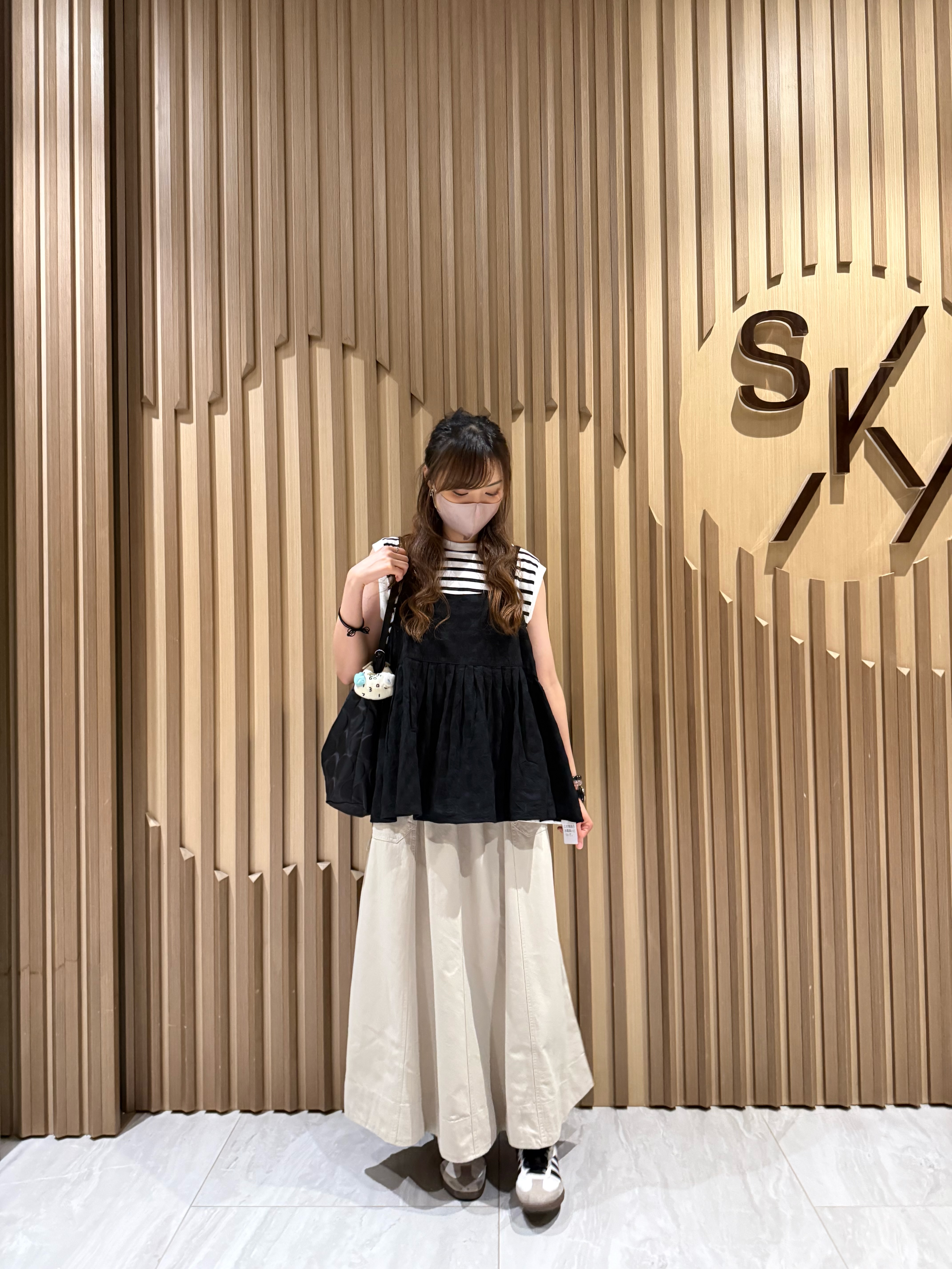 立體圈圈紋吊帶（黑色）