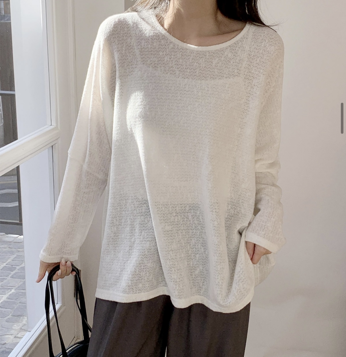 Made in Korea 🇰🇷寬鬆薄棉線top