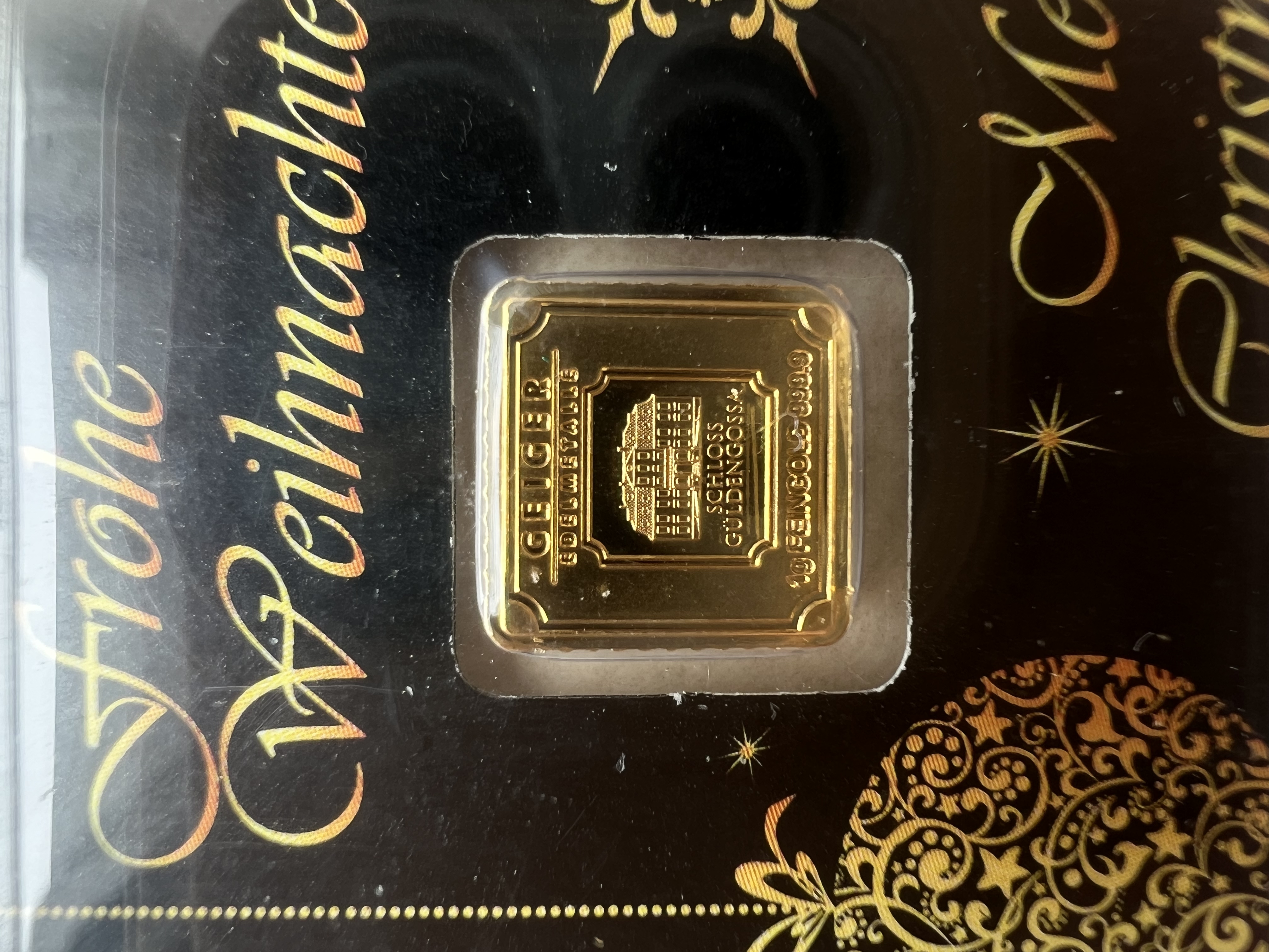 (SN523469) GEIGER Edelmetalle Christmas 1g 🇩🇪 Germany 2018 Gold Bar Emas 999.9