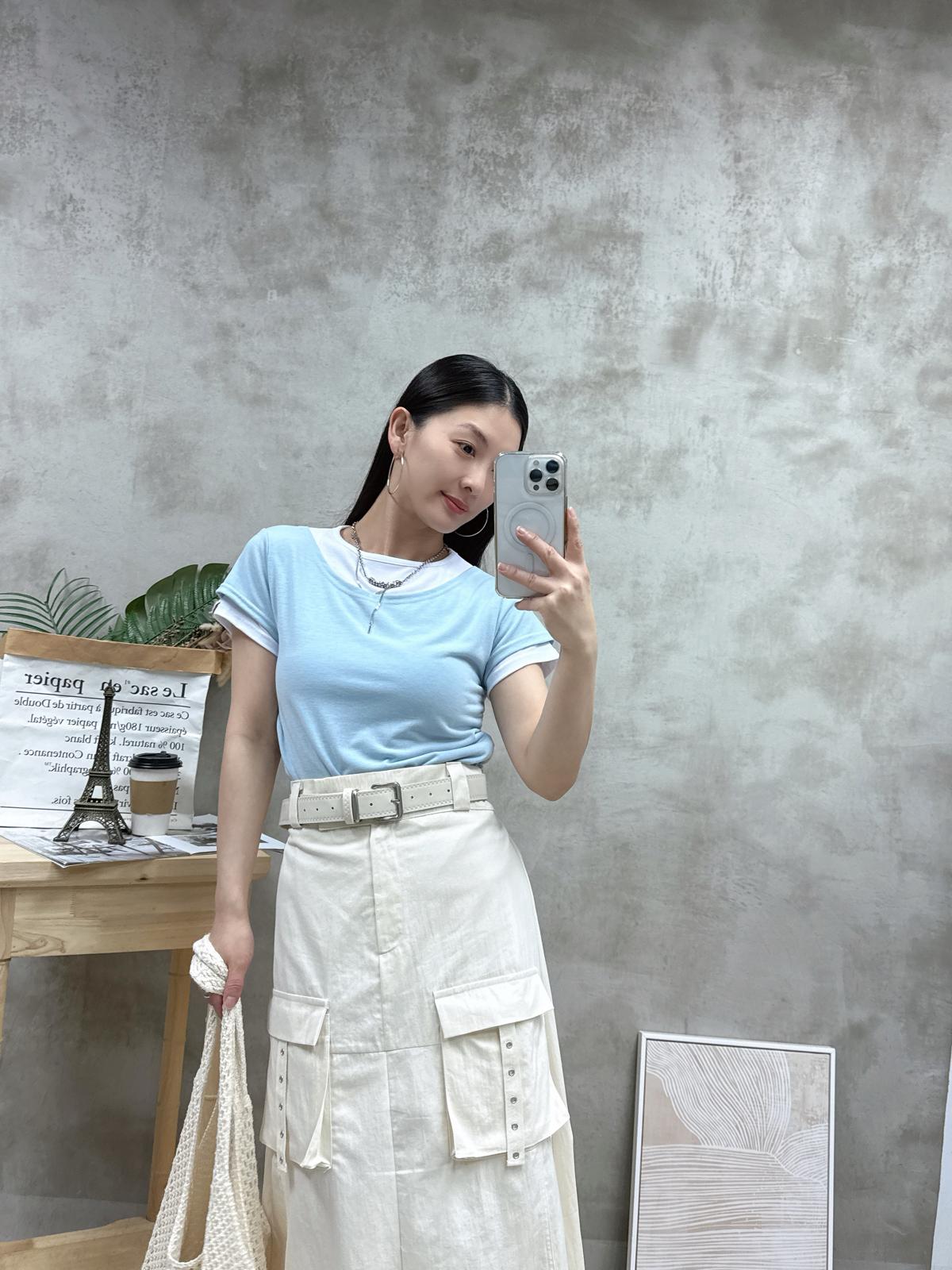 G12 假兩件拼色top