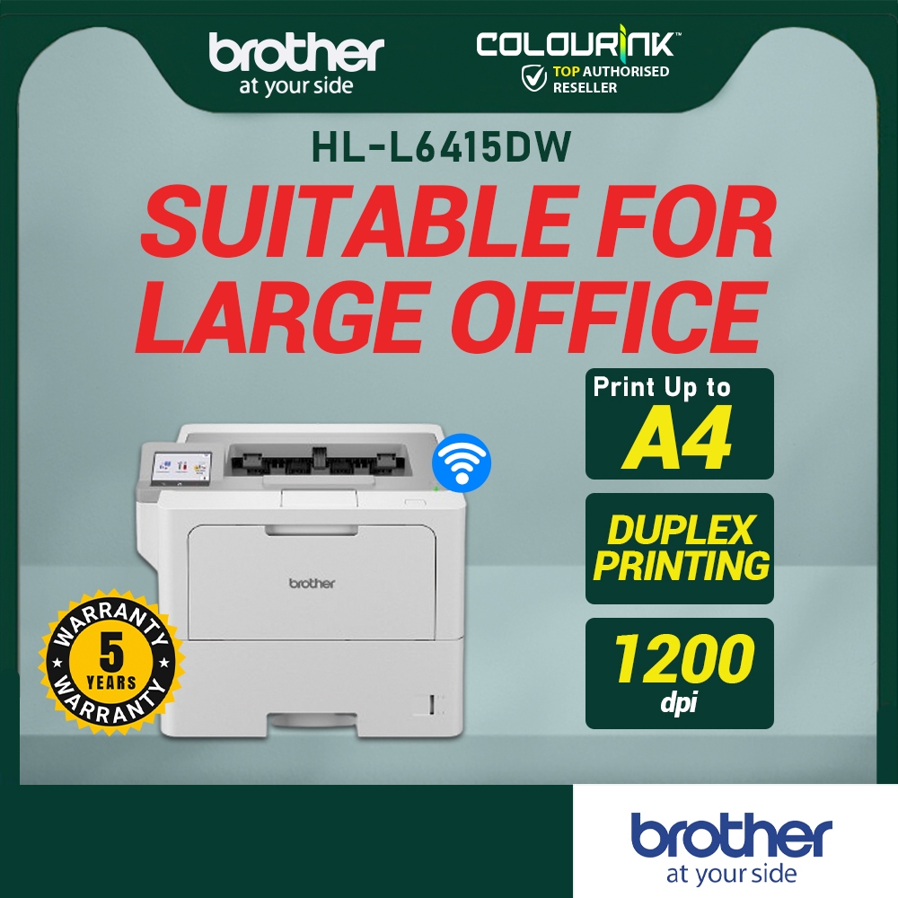 Brother HL-L6415DW A4 Mono Laser Printer Print Duplex WiFi Direct Mobile Print similar HL-5100DN L2370DN