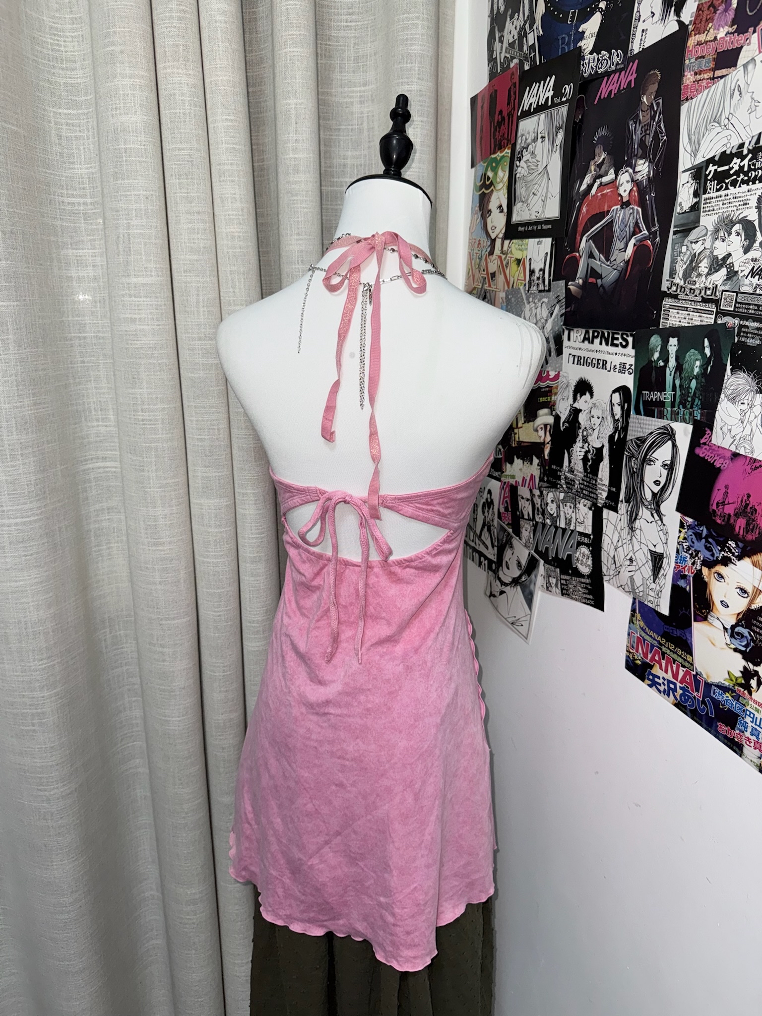Y2K Pink Beaded chain Dress