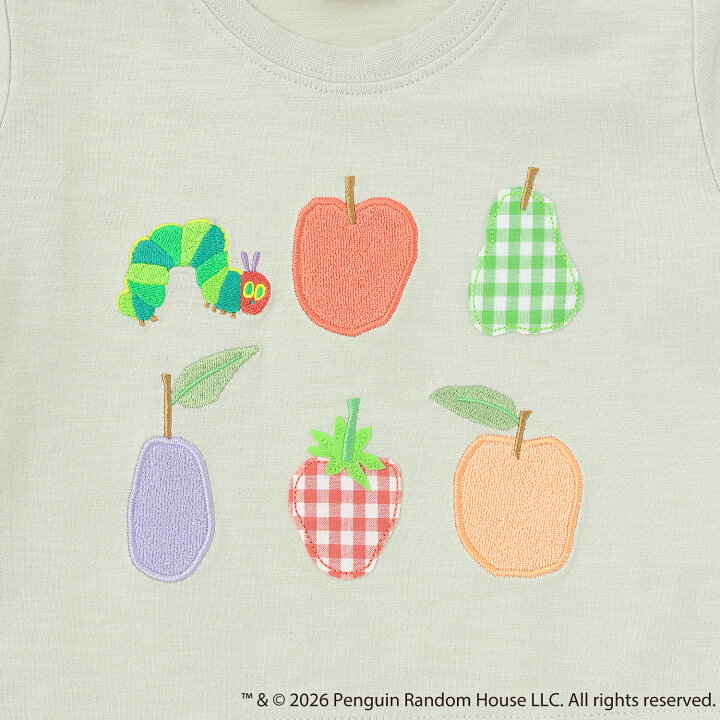 🇯🇵預訂 日本直送🇯🇵Petit Main x 好餓的毛毛蟲系列兩色水果刺繡貼花短袖T恤