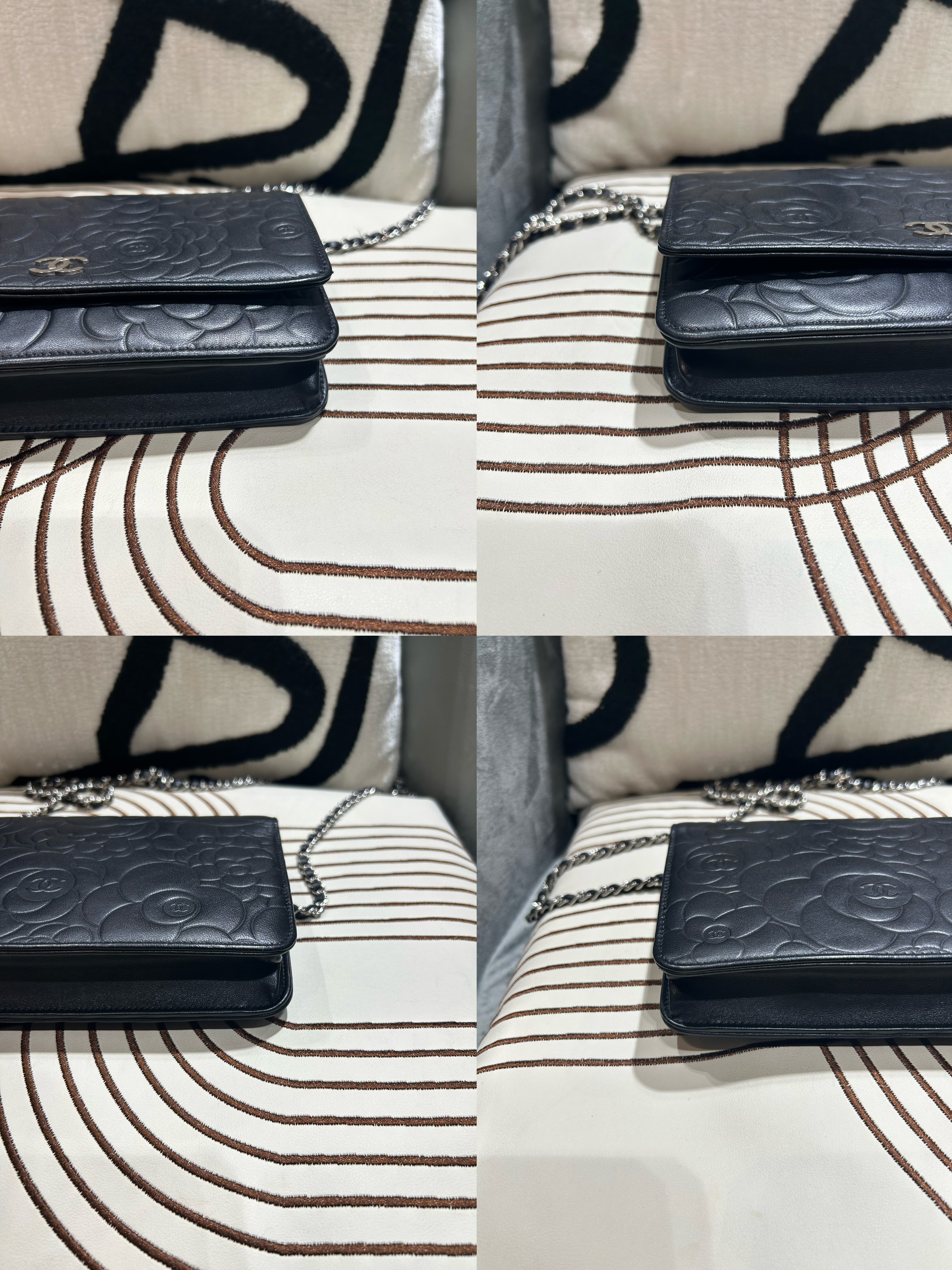 Chanel 山茶花 Wallet On Chain 黑色銀鏈 100%Authentic, 98%New ☑️15Card☑️Box