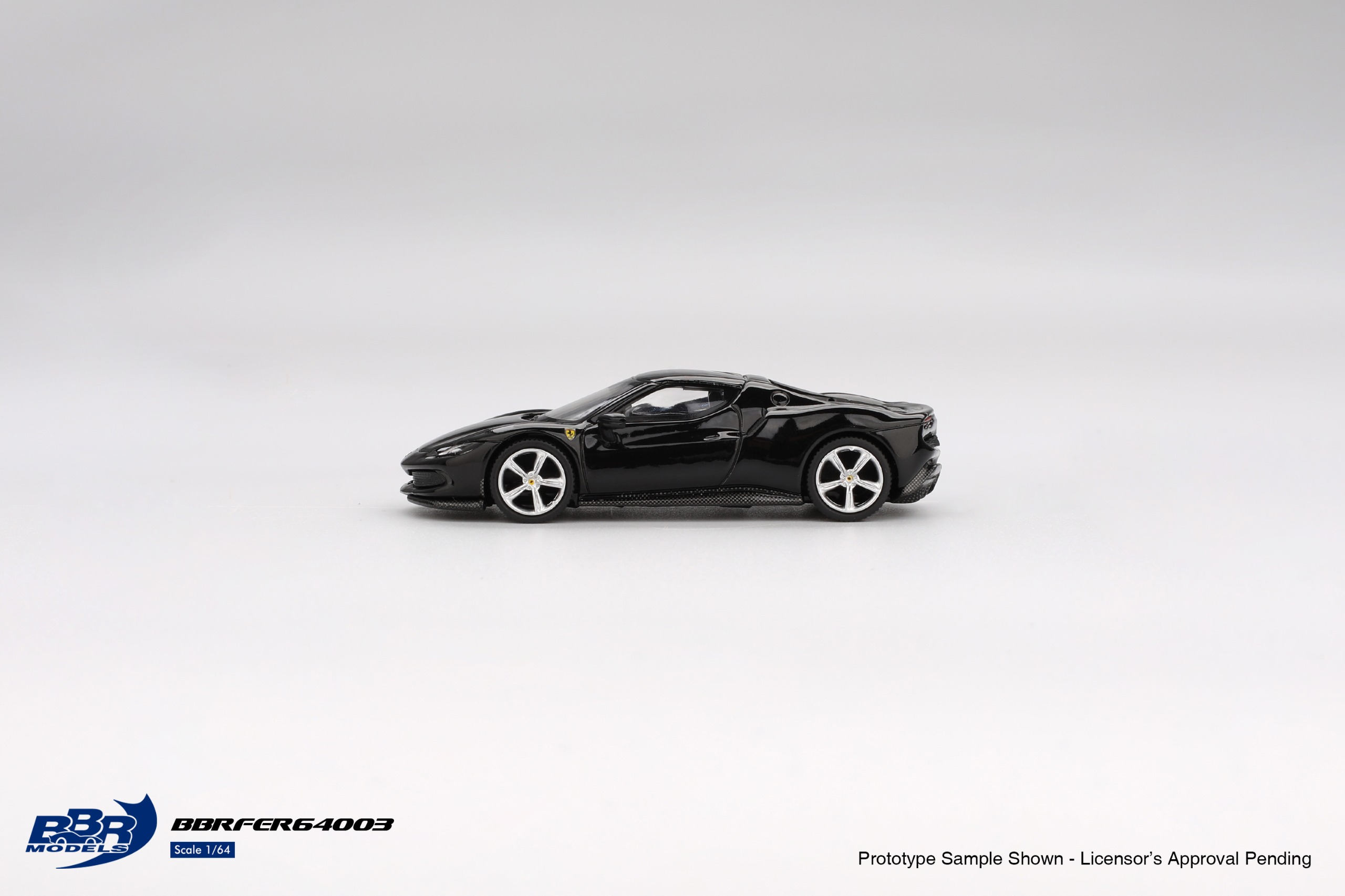 BBR Models 1/64 Ferrari 296 GTB Nero Daytona  - BBRFER64003