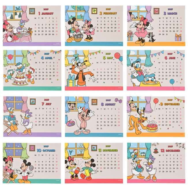 🌸 【預訂】Mickey & Friends Desk Calendar - CALENDAR ＆ ORGANIZER 2027 -28/8新品