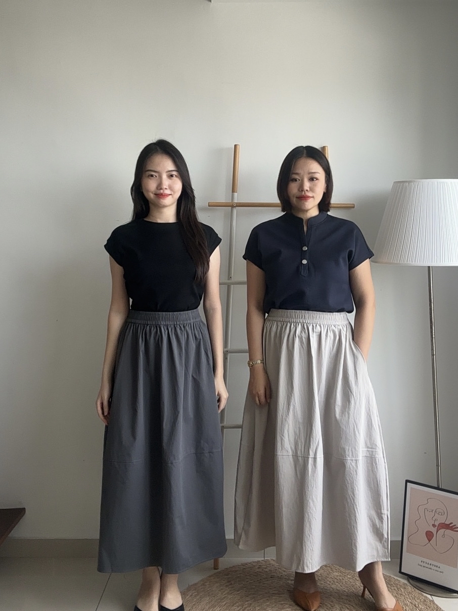 S1909 A Line Plain Skirt - 4 Colors 