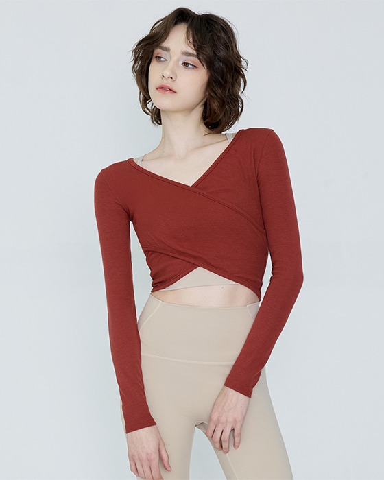 【Two-way wear】預購_DEVI-T0041 Curve Wrap Crop Top by Devi wear