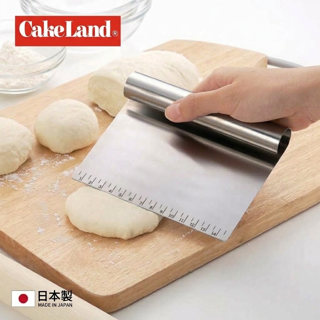 【現貨】🔥🔥【日本製《CAKELAND》不鏽鋼刻度切麵刮刀】