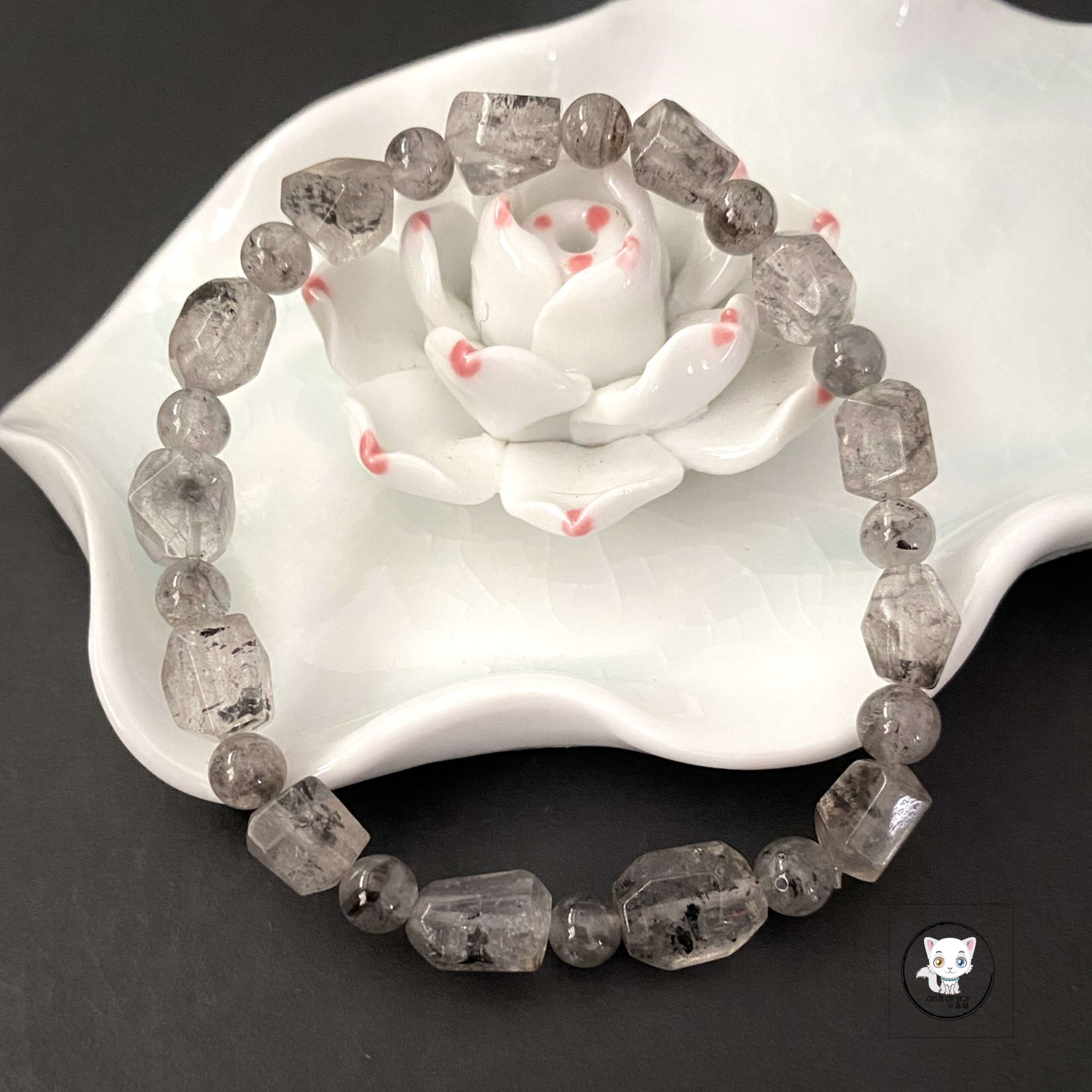 黑閃靈鑽隨形切面手鏈 7.5mm+