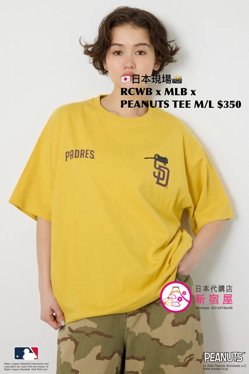 RODEO CROWNS WIDE BOWL x MLB x PEANUTS T-SHIRT 