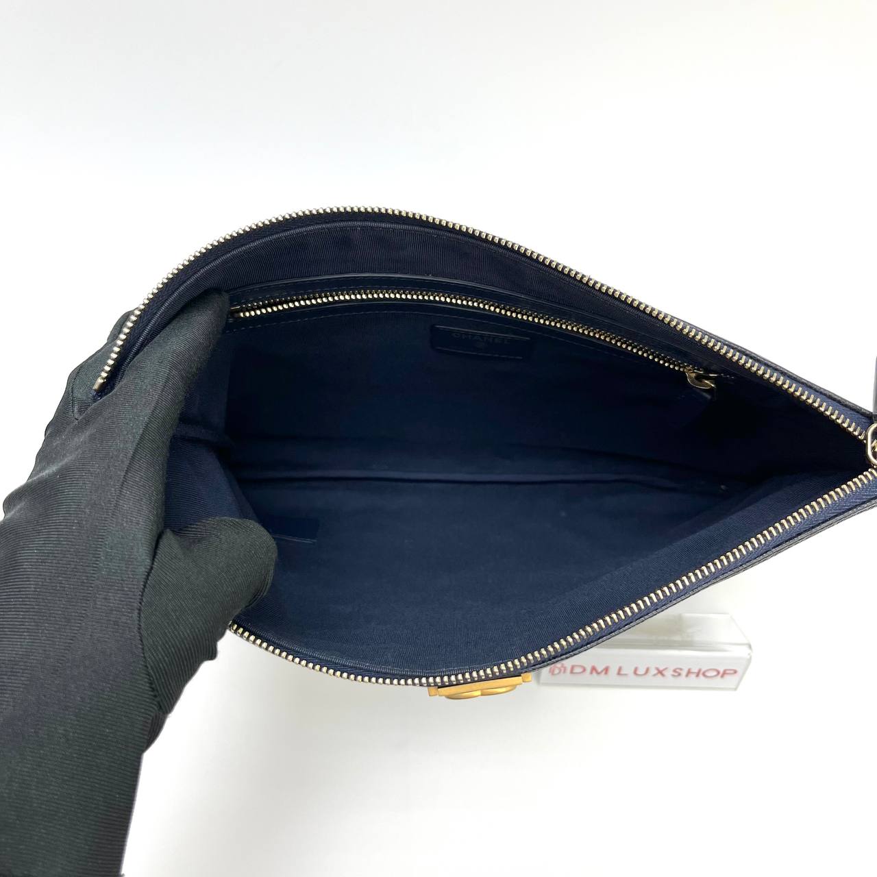 Chanel Navy Blue Caviar Boy OCase GHW (Serial 25)