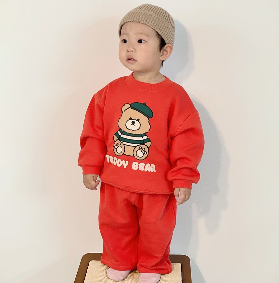 UBMOM 2023 Winter Teddy Series Berry Teddy 運動上衣-紅色