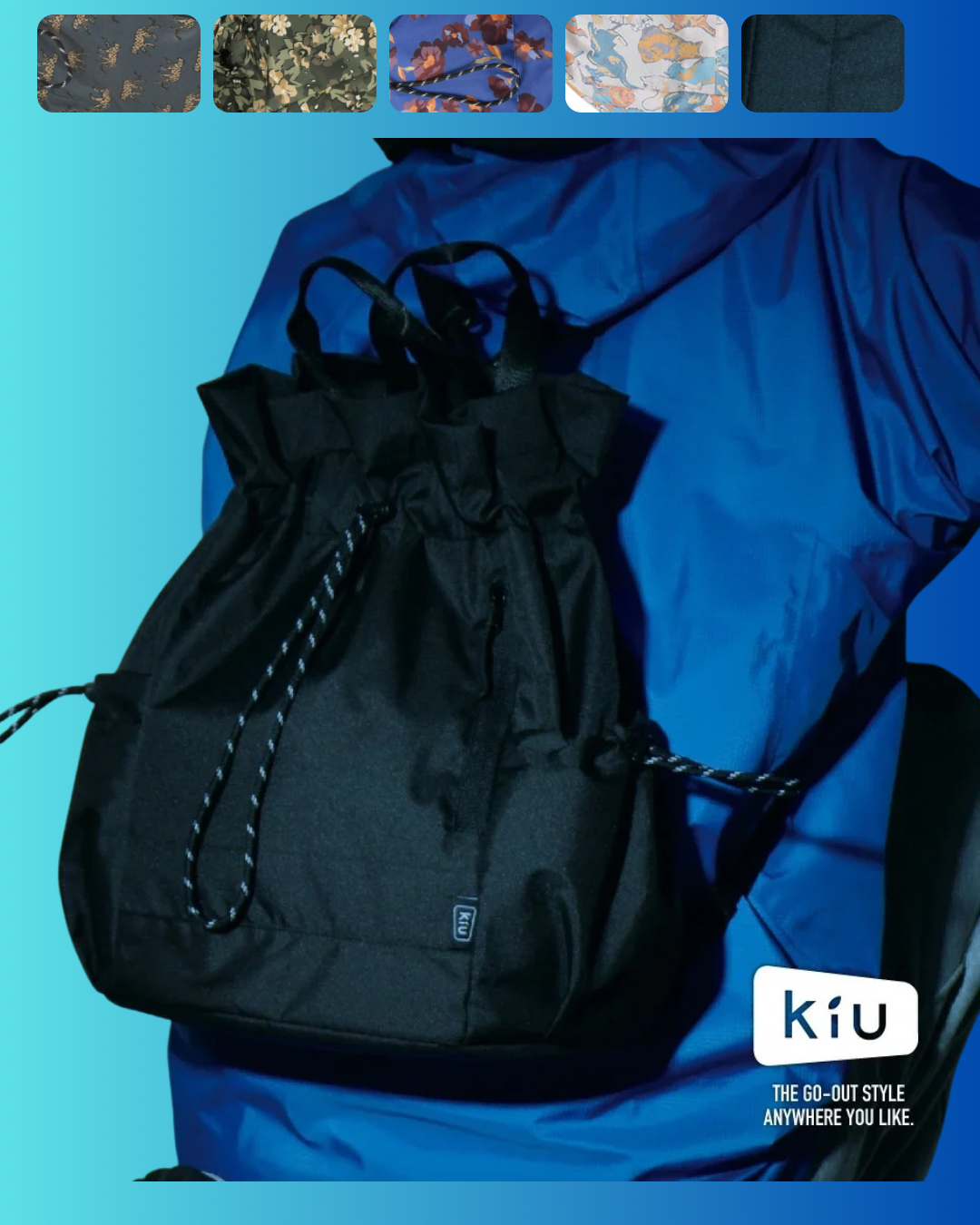 日本代購【 2026新商品 日本直送 kiU索繩3WAY多用途袋 | Drawstring 3-Way Multi-Bag 】