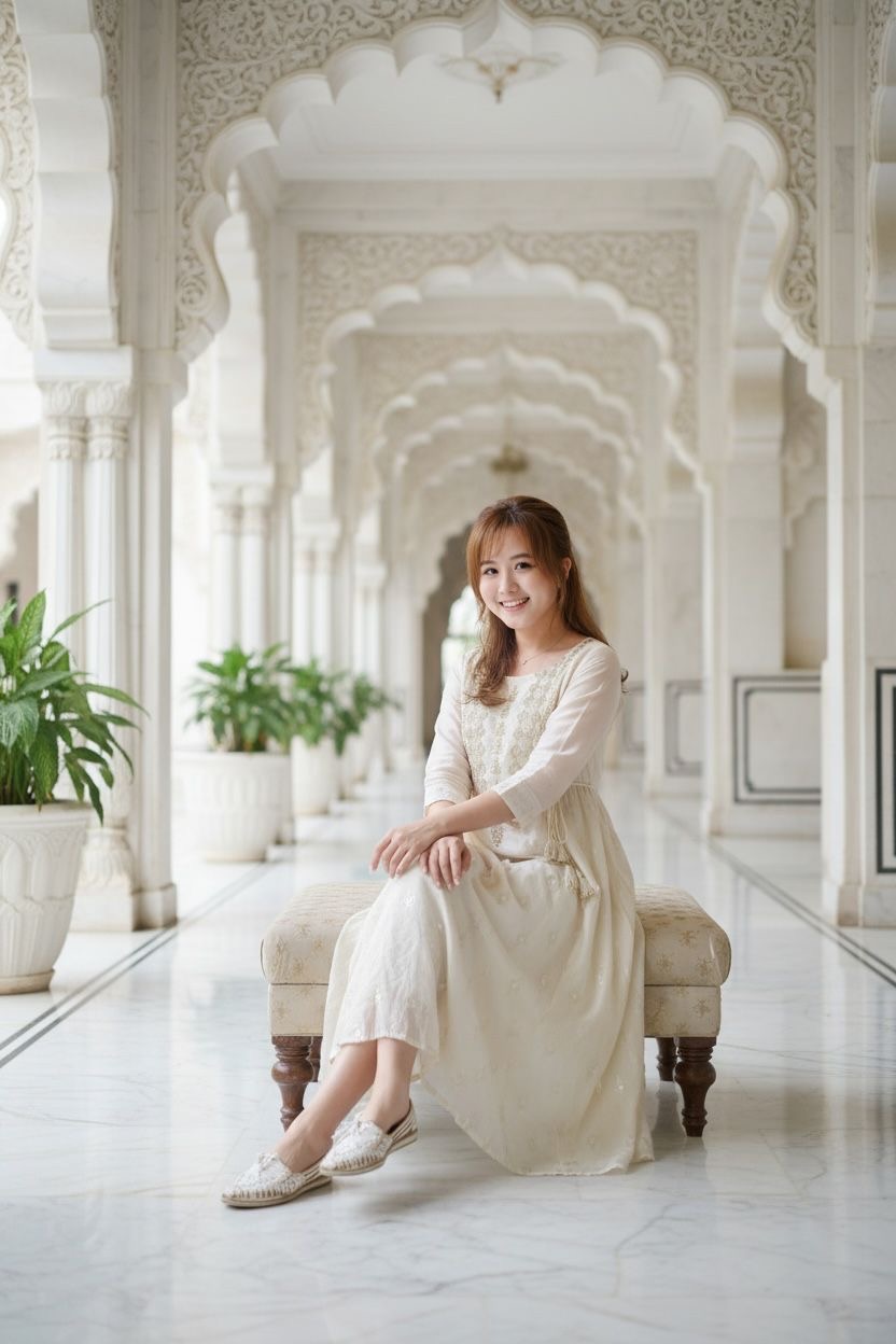 Icy Blue Full Emb Sleeveless Kurta #1395