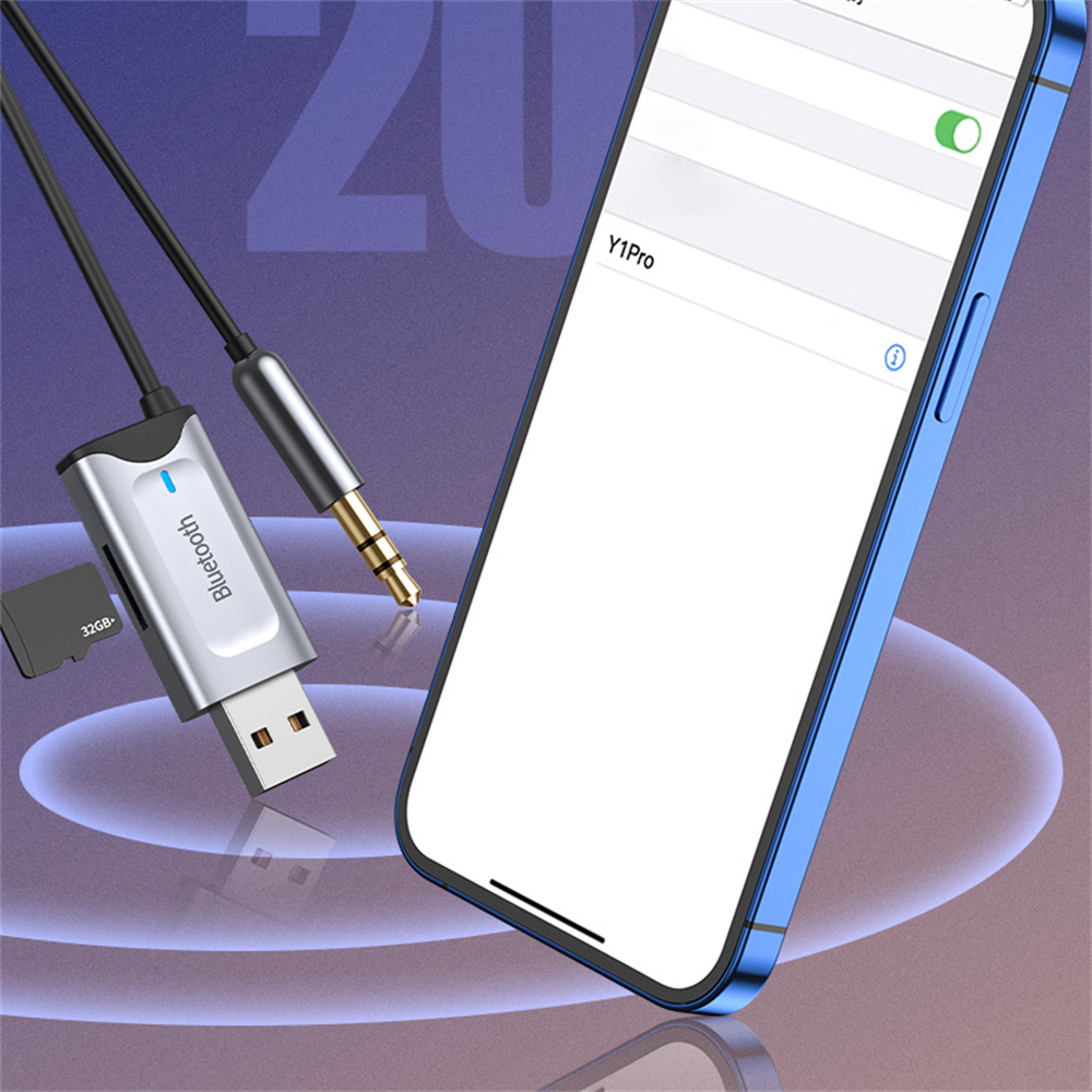 新款車載藍牙接收器 AUX適配器音樂播放器 PC6526