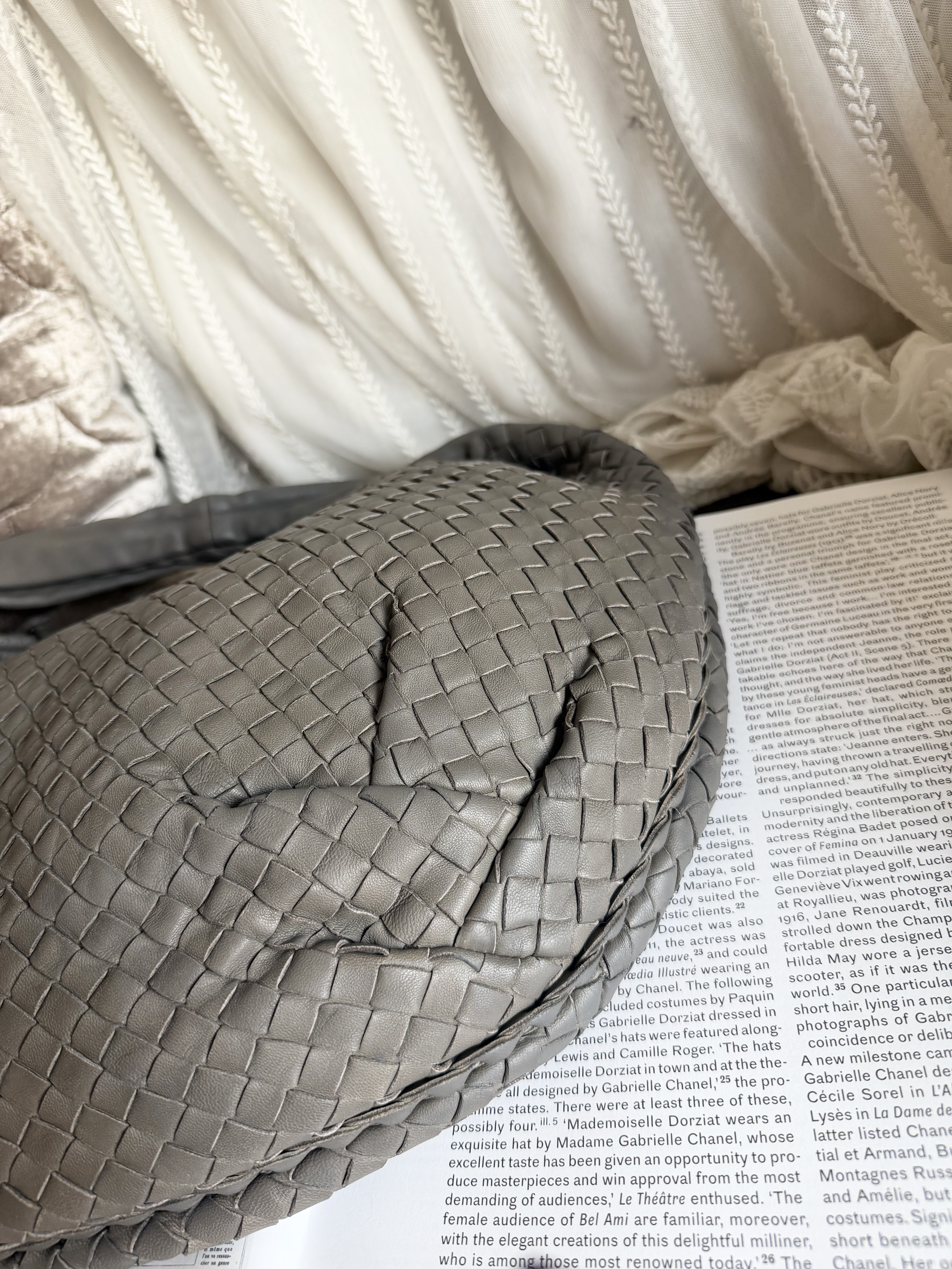 Bottega veneta grey Nappa Intrecciato Large Veneta Hobo bag