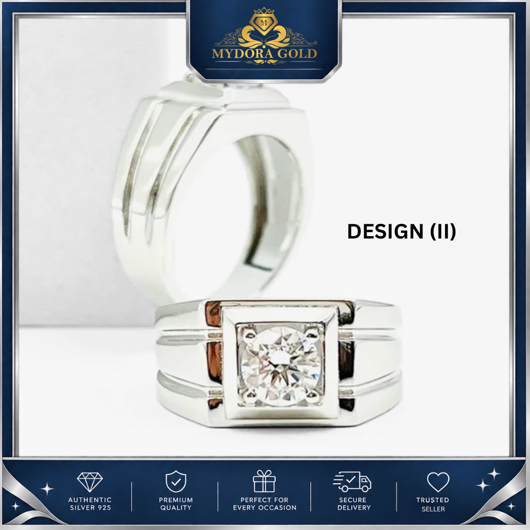 MYDORA 925 Silver Ring - Cincin Imperial Edge Collection