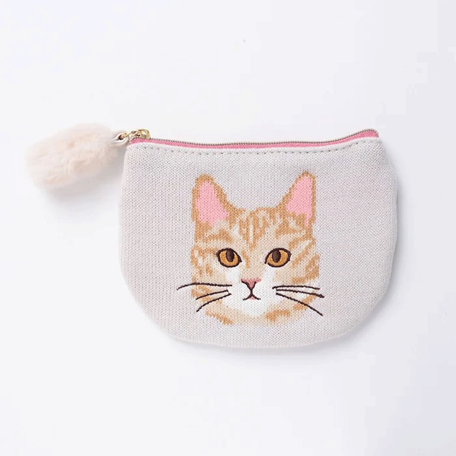 FLOWERING - 半月零錢包 (淺灰色虎紋貓款)