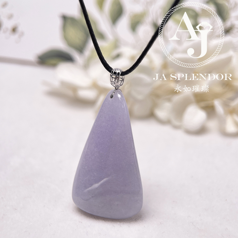 JNK-213 天然翡翠A玉 冰潤紫羅蘭隨形18K金吊墜