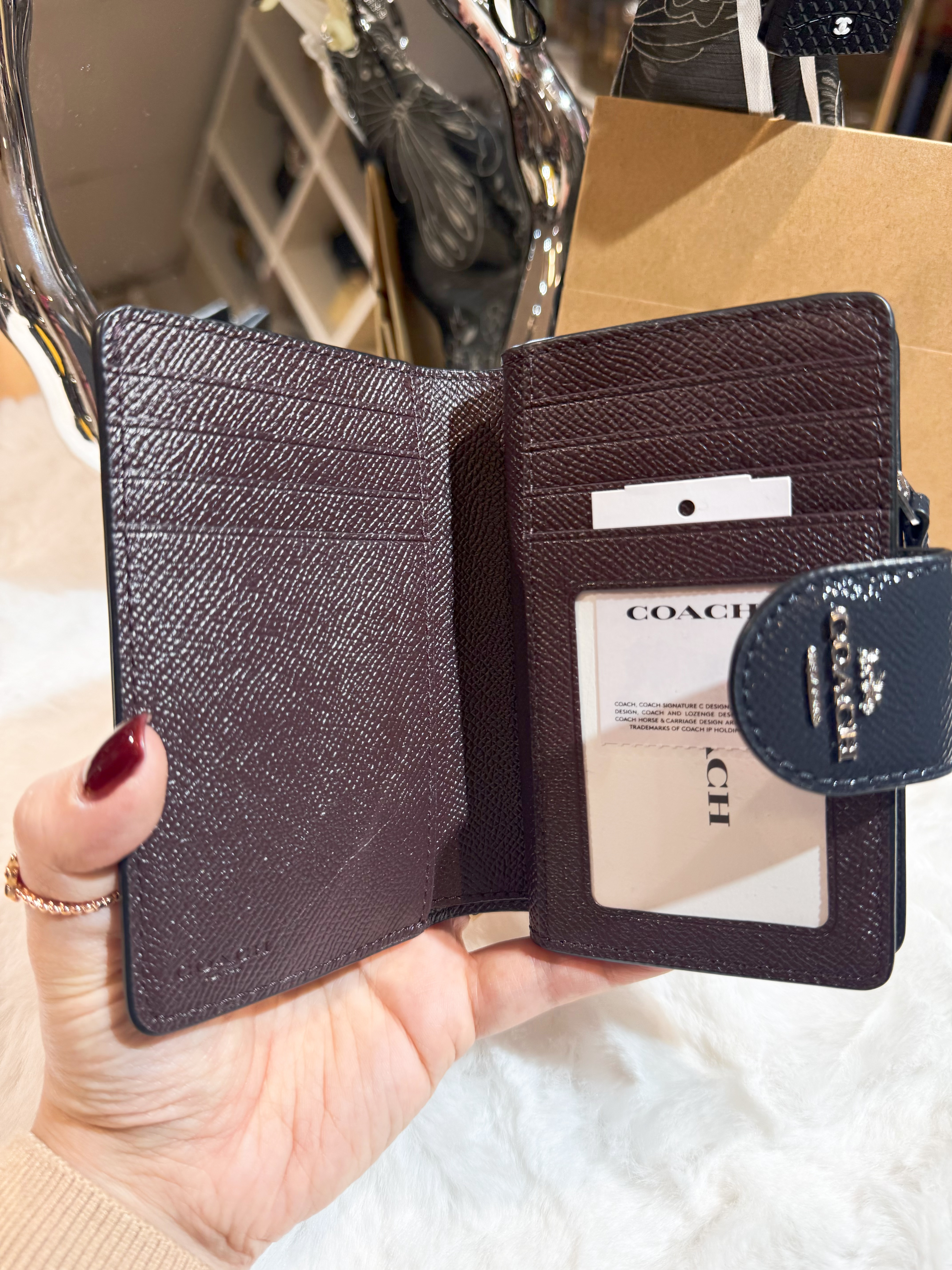 Coach medium wallet pat/navy/s