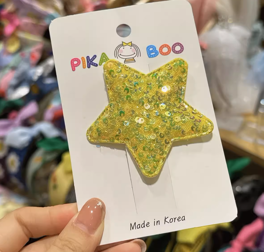 韓國Pikaboo 閃黃色星星髮夾