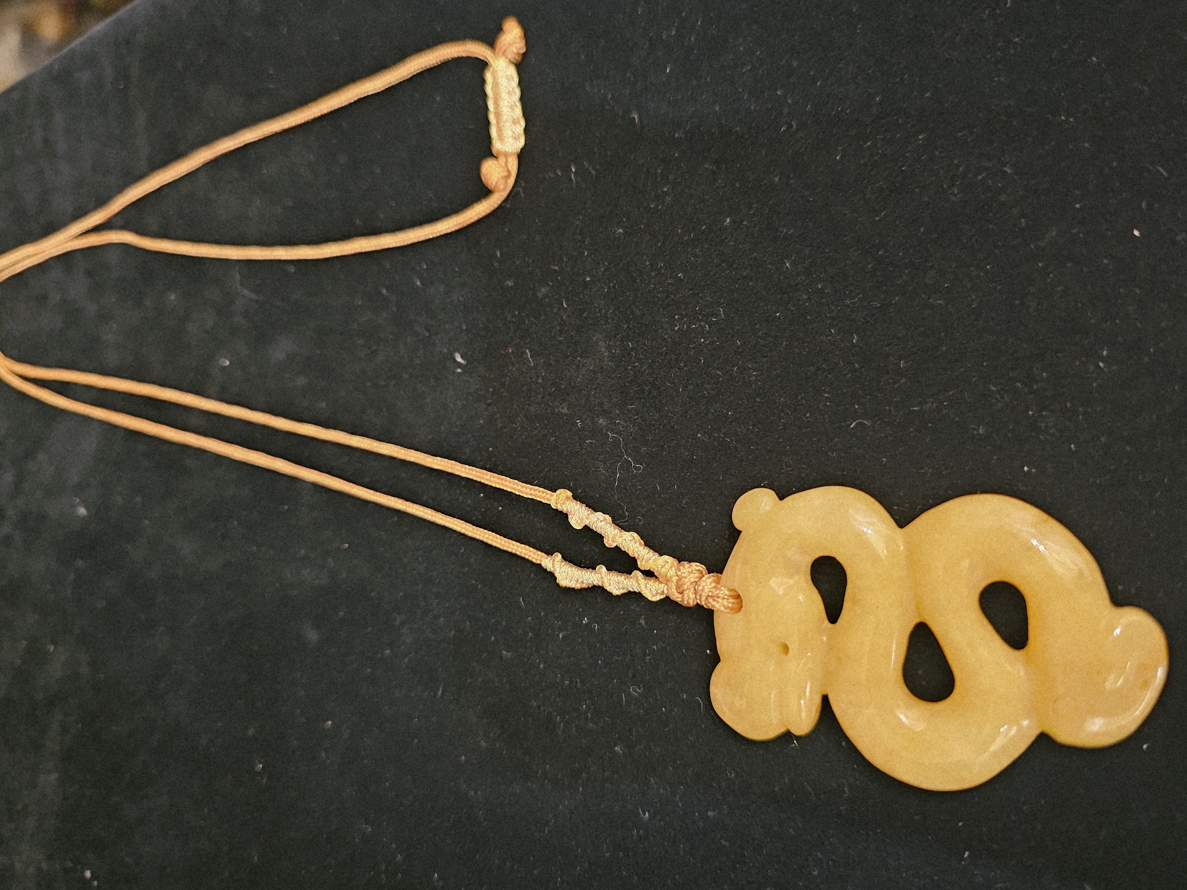 黃玉蛇織繩頸鏈