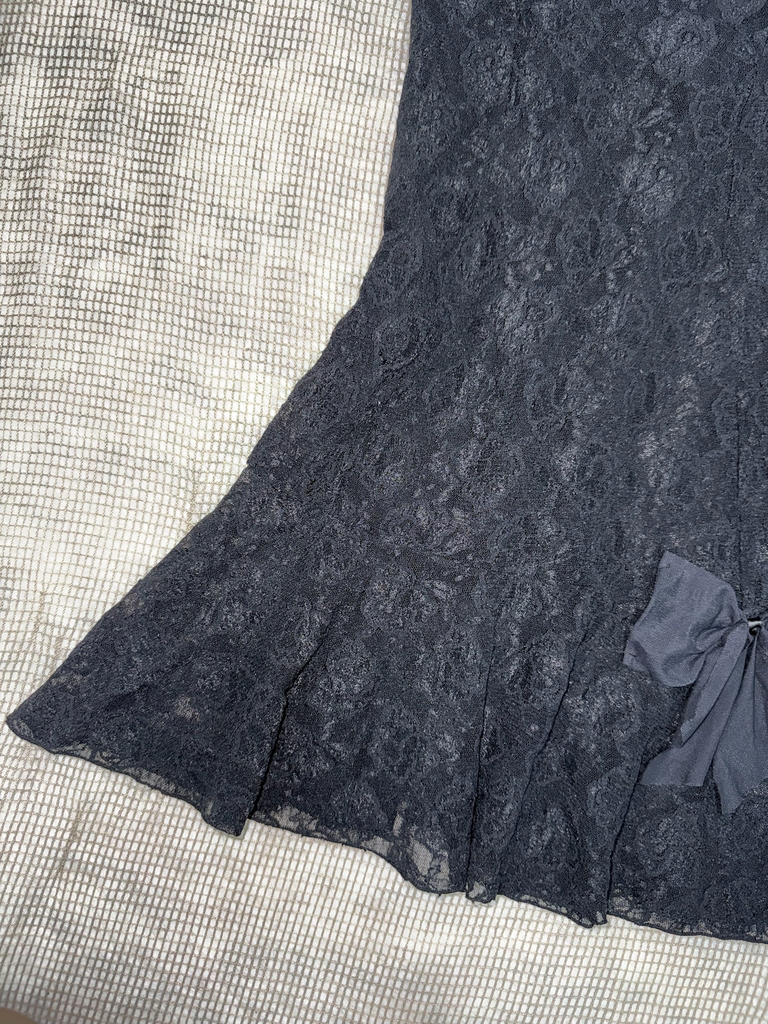 Sheer Lace Cami Dress with Bow Detail