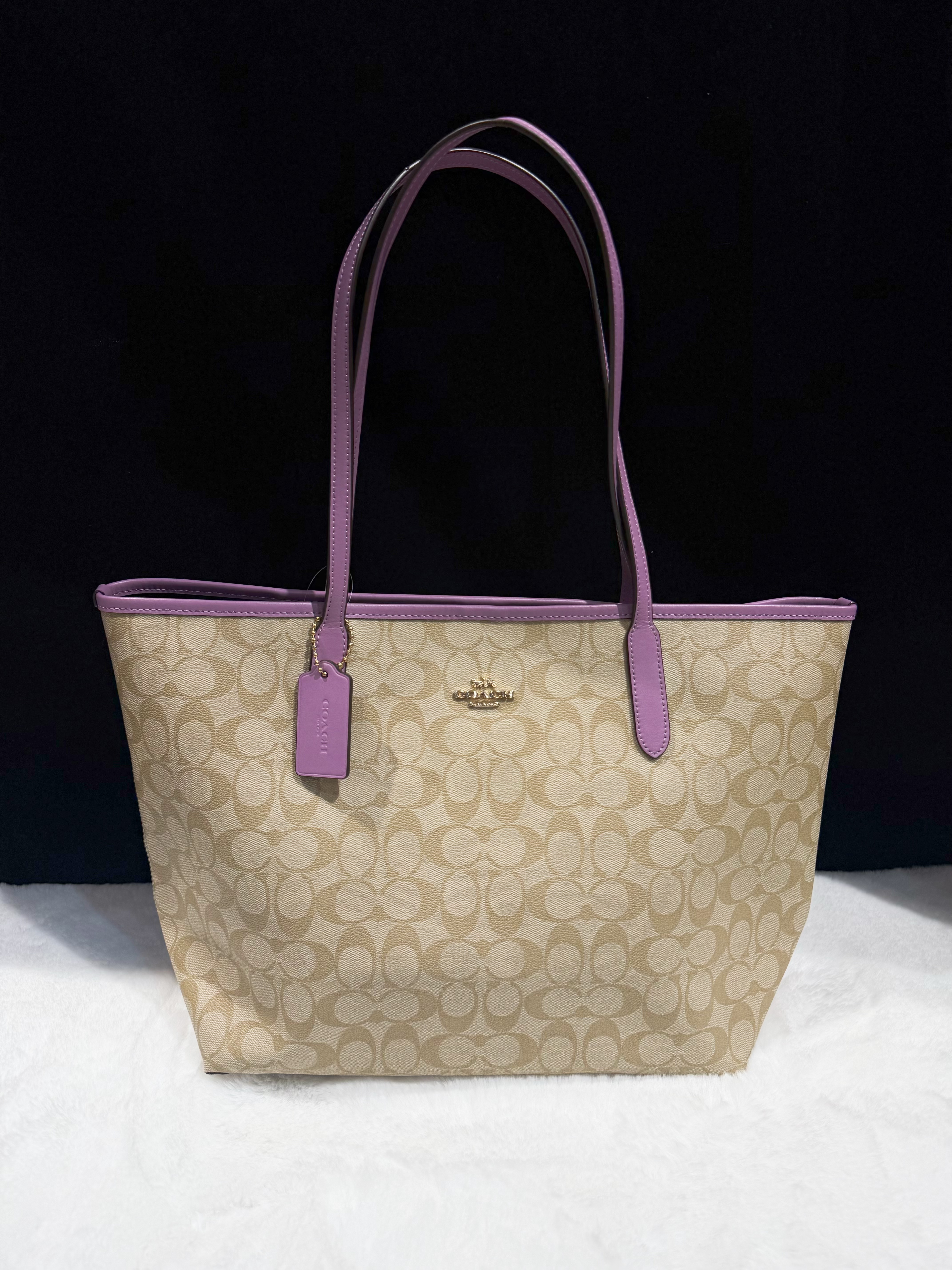 Coach City tote white/m/purple