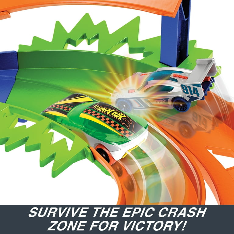 Hot Wheels Stunt Tracks Whip Around Raceway 賽車軌道套裝 雙車競速旋轉賽道 附2架車