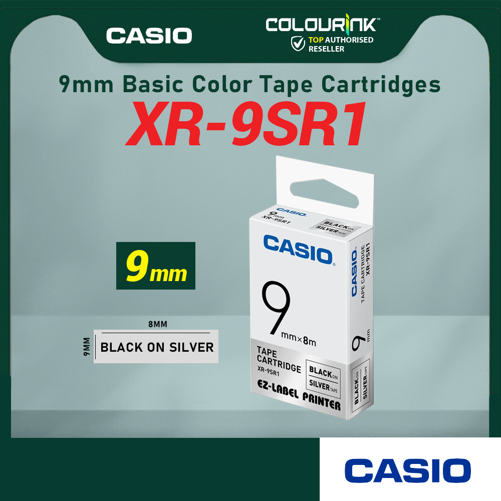 CASIO ORIGINAL GENUINE 9MM EZ LABEL TAPE FOR KL-120 KL-130 KL-820 KL-60 KL-HD1 KL-8400 KL-G2
