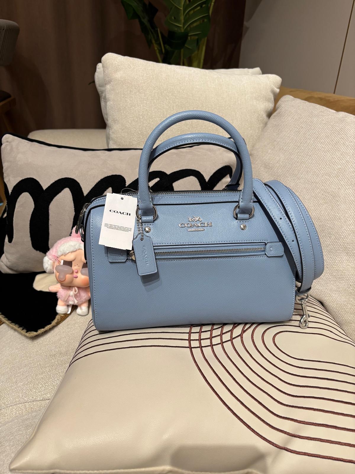 全新 Coach Boston 2Way bag light blue 100%Authentic, Brand New ✅Dust bag