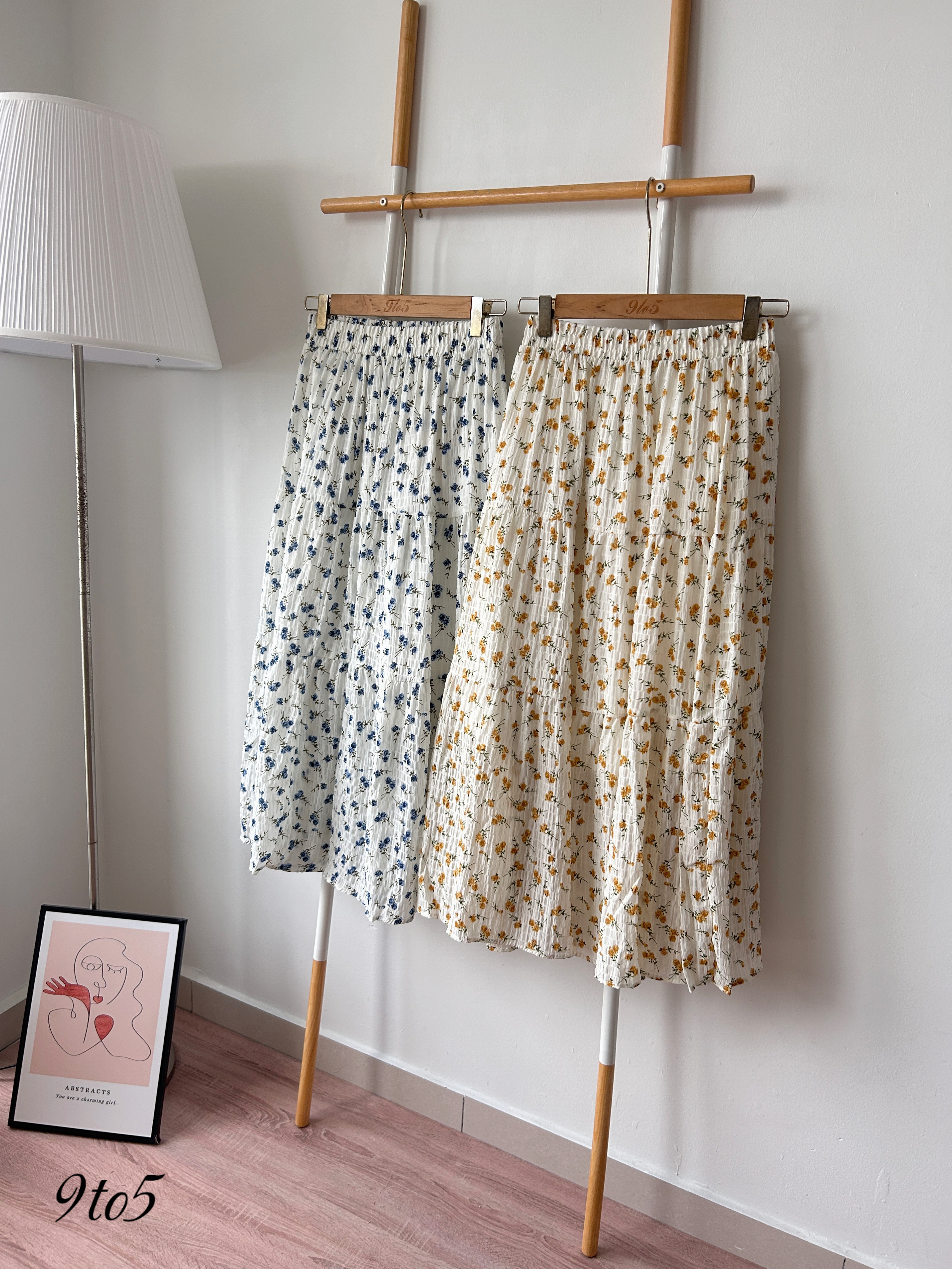 S1947 A Line floral Skirt