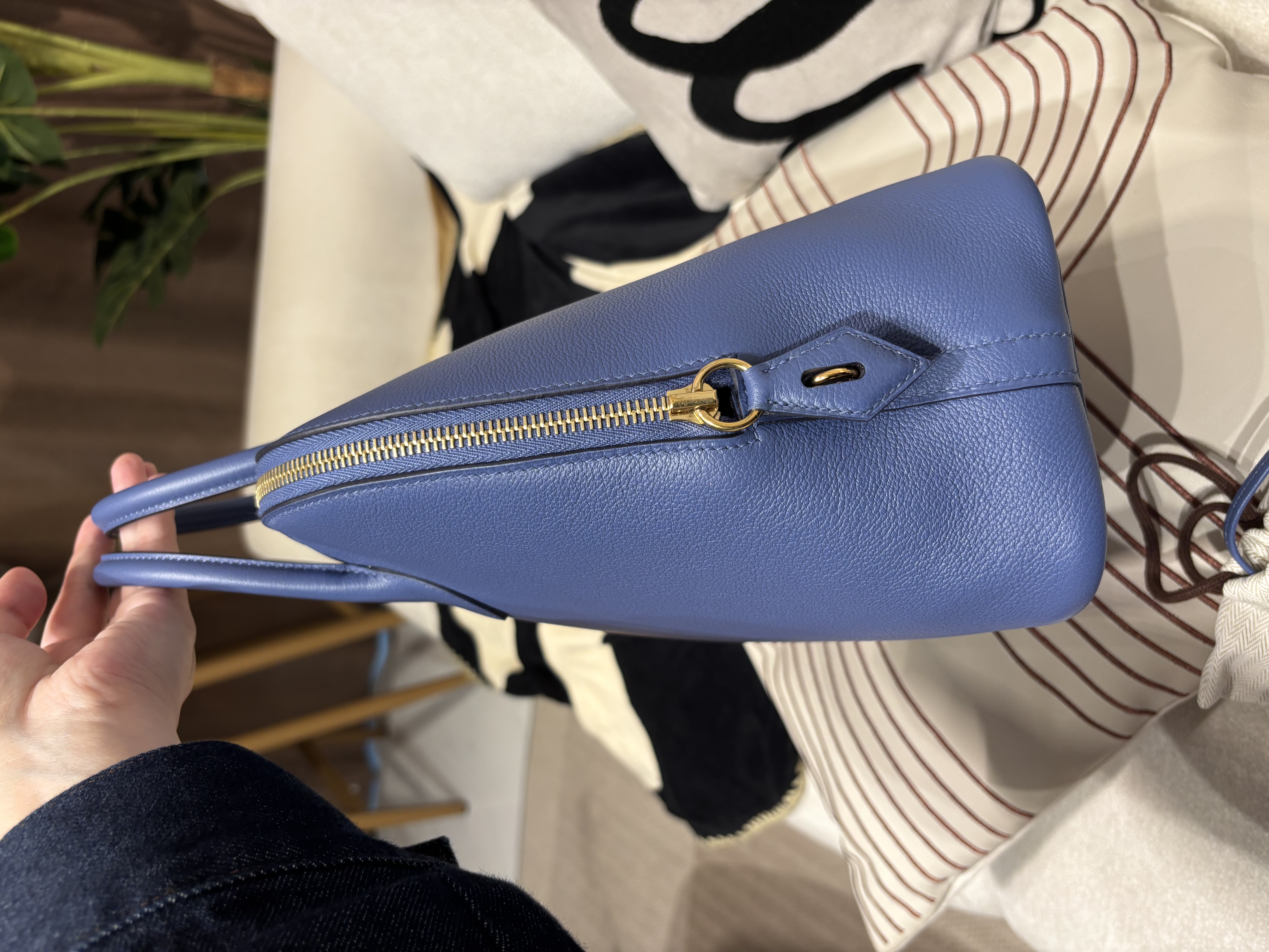 Hermes Bolide 1923 30 STAMP A  藍瑪瑙 100%Authentic,98%new ✅key lock ✅dust bag✅box 