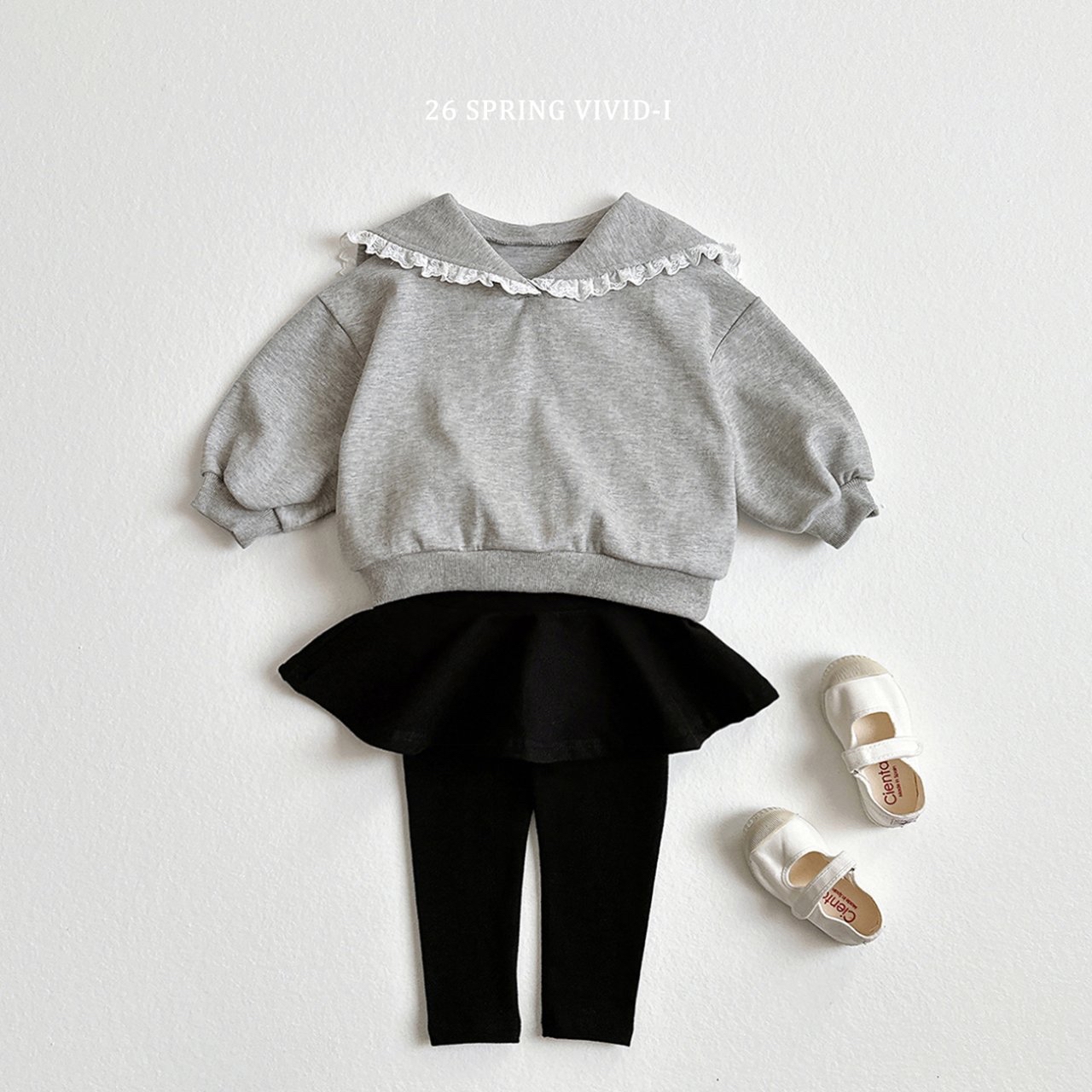 🌸預訂 韓國直送🌸🇰🇷VIVIDI三色蕾絲水手領泡泡袖喇叭褲上下套裝